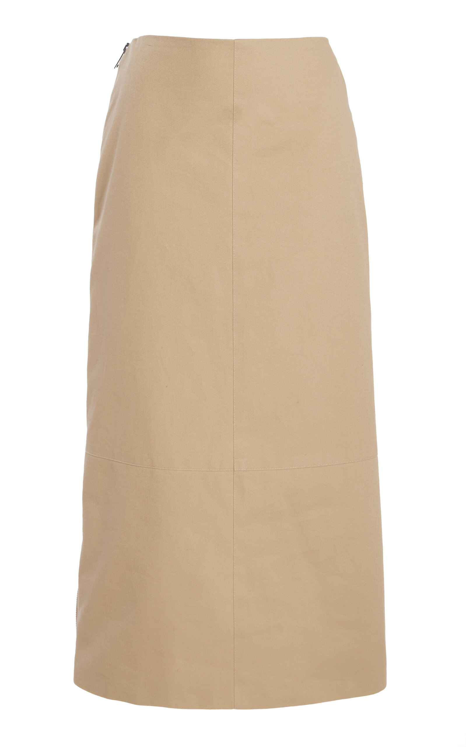 Brandon Maxwell The Avery Cotton Gabardine Midi Skirt - Khaki