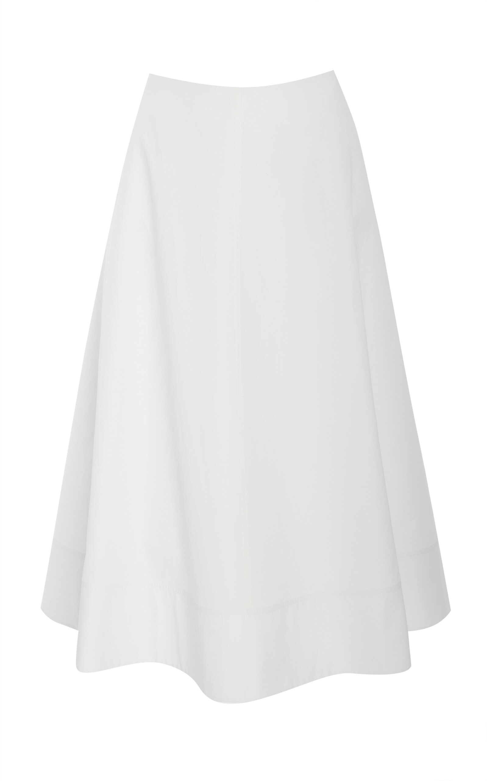 Brandon Maxwell The Knox Low-Rise Cotton Poplin Midi Skirt