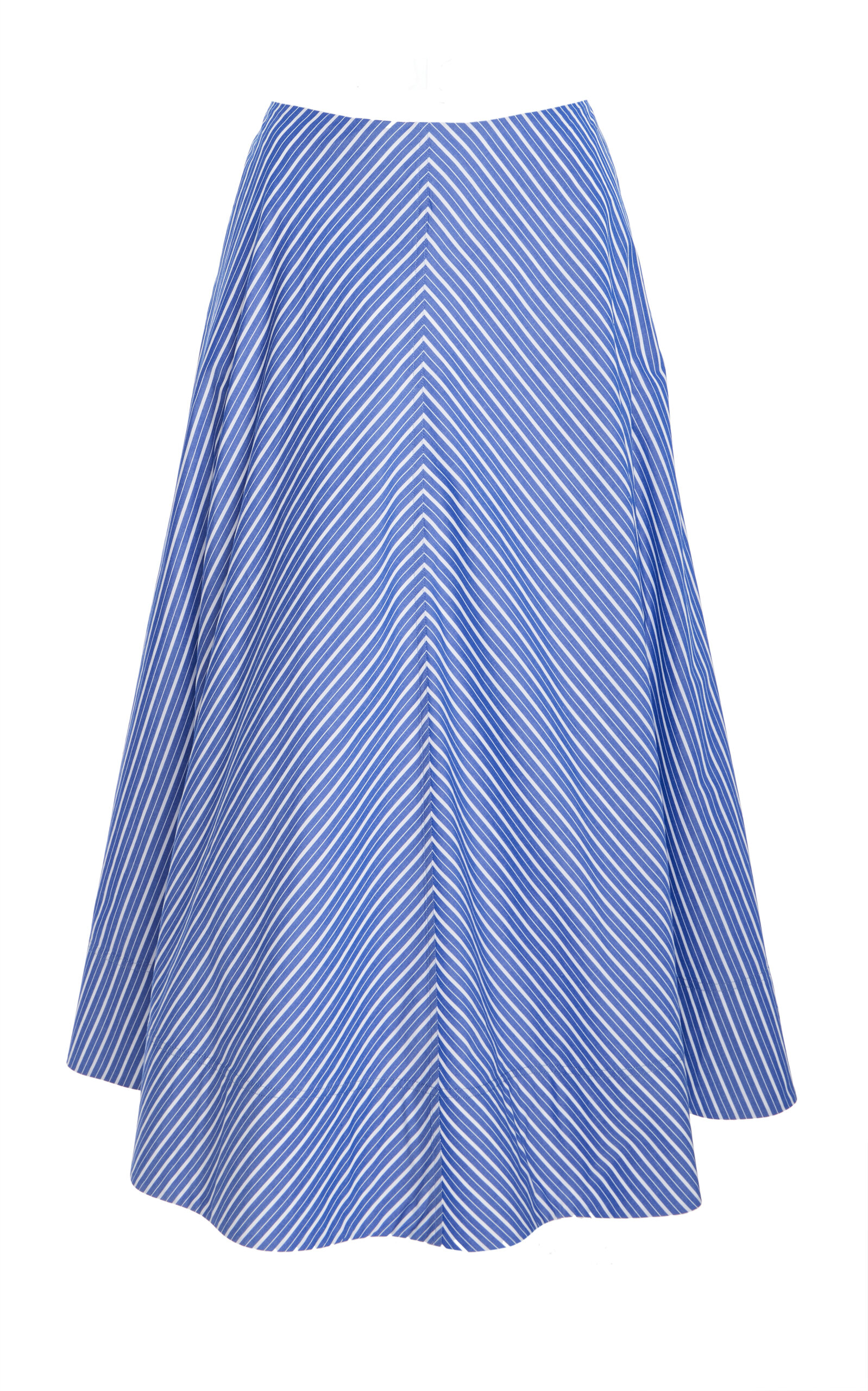 Brandon Maxwell The Knox Low-rise Pima Cotton Midi Skirt In Stripe