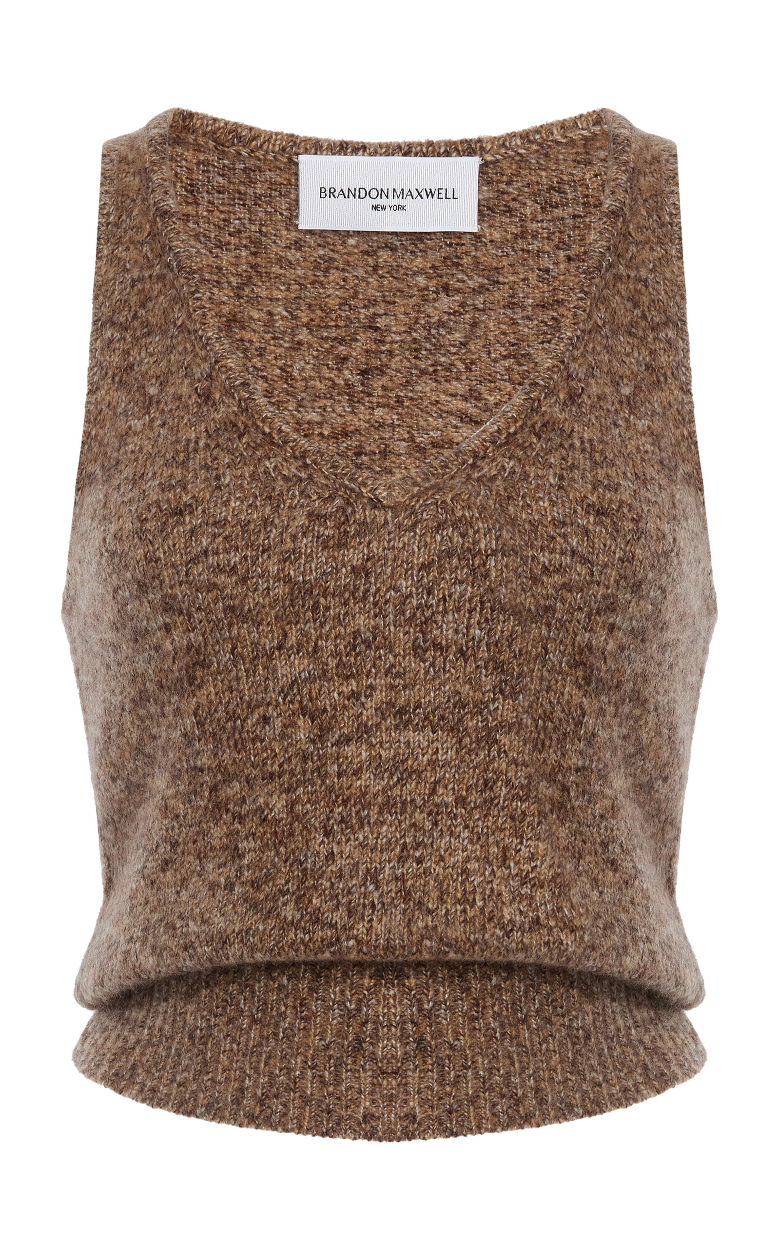 Brandon Maxwell The Reese Cashmere-silk Tank Top In Brown