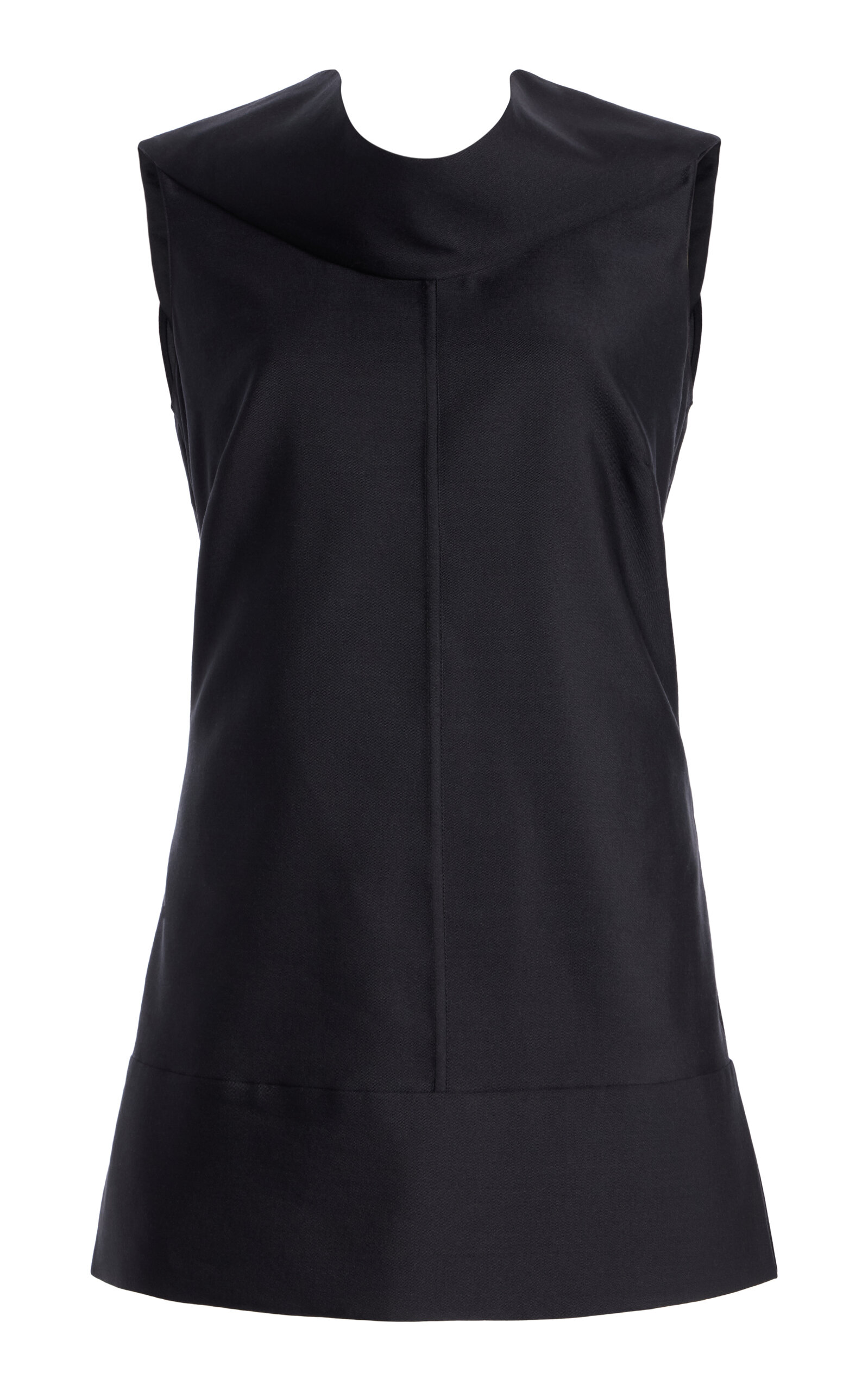 Brandon Maxwell The Bowie Draped Wool-silk Mikado Top In Black