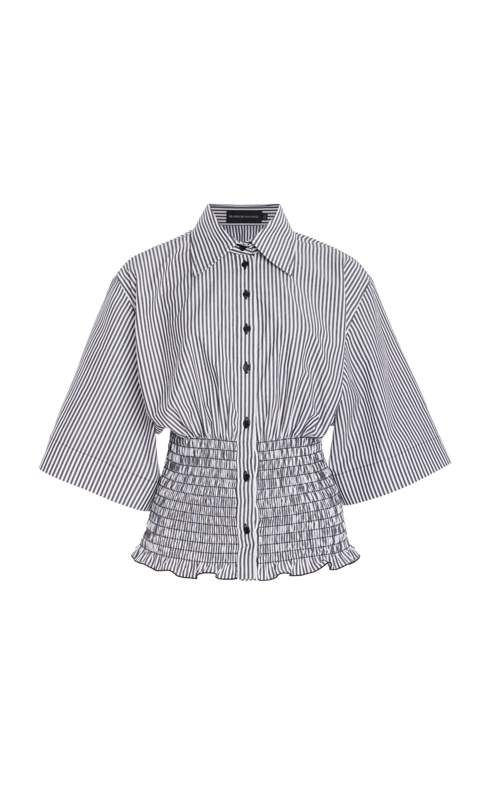 Brandon Maxwell The Harte Smocked Pima Cotton Shirt