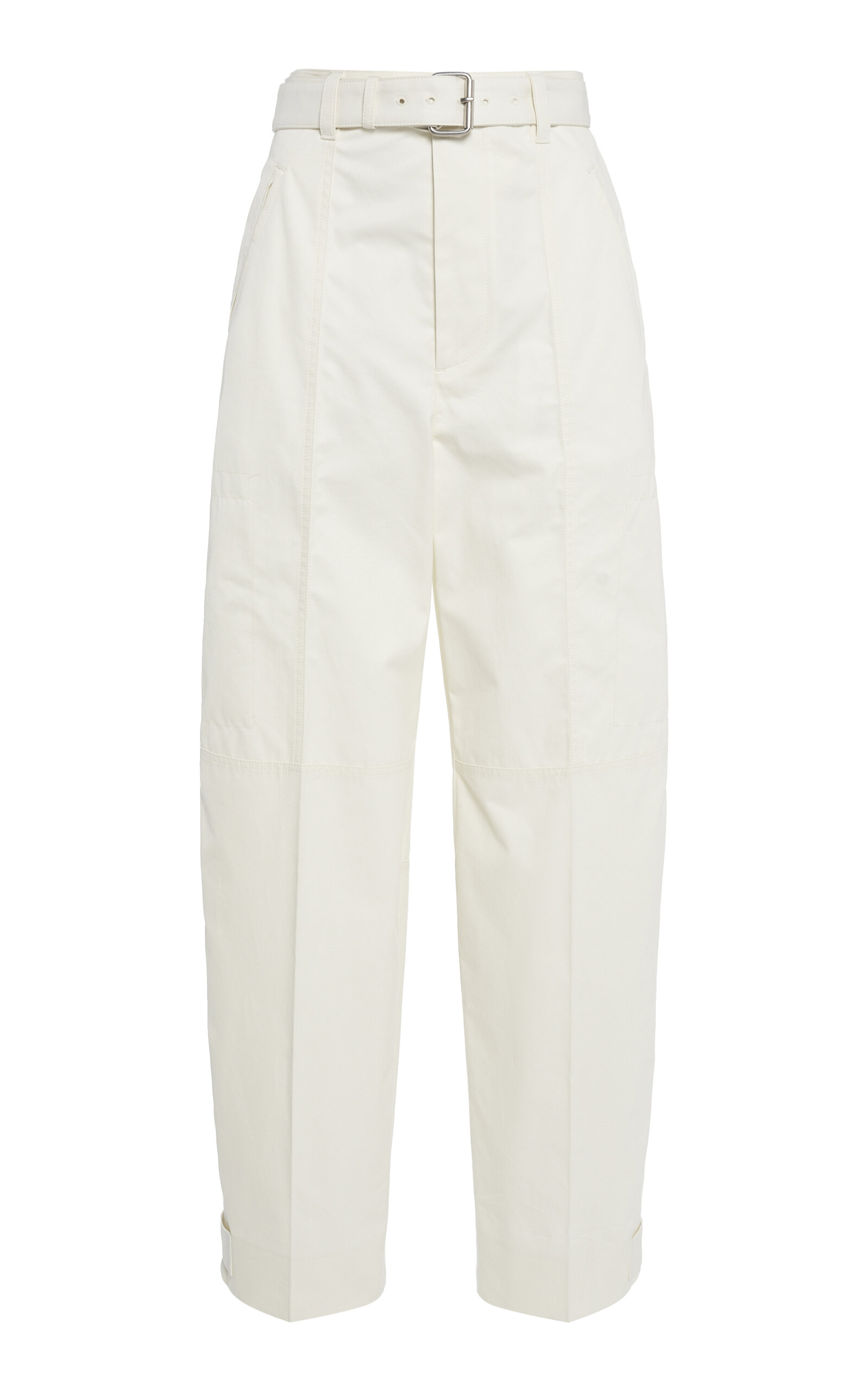 Bottega Veneta Belted Cotton Barrel Pants - Women's Clothing