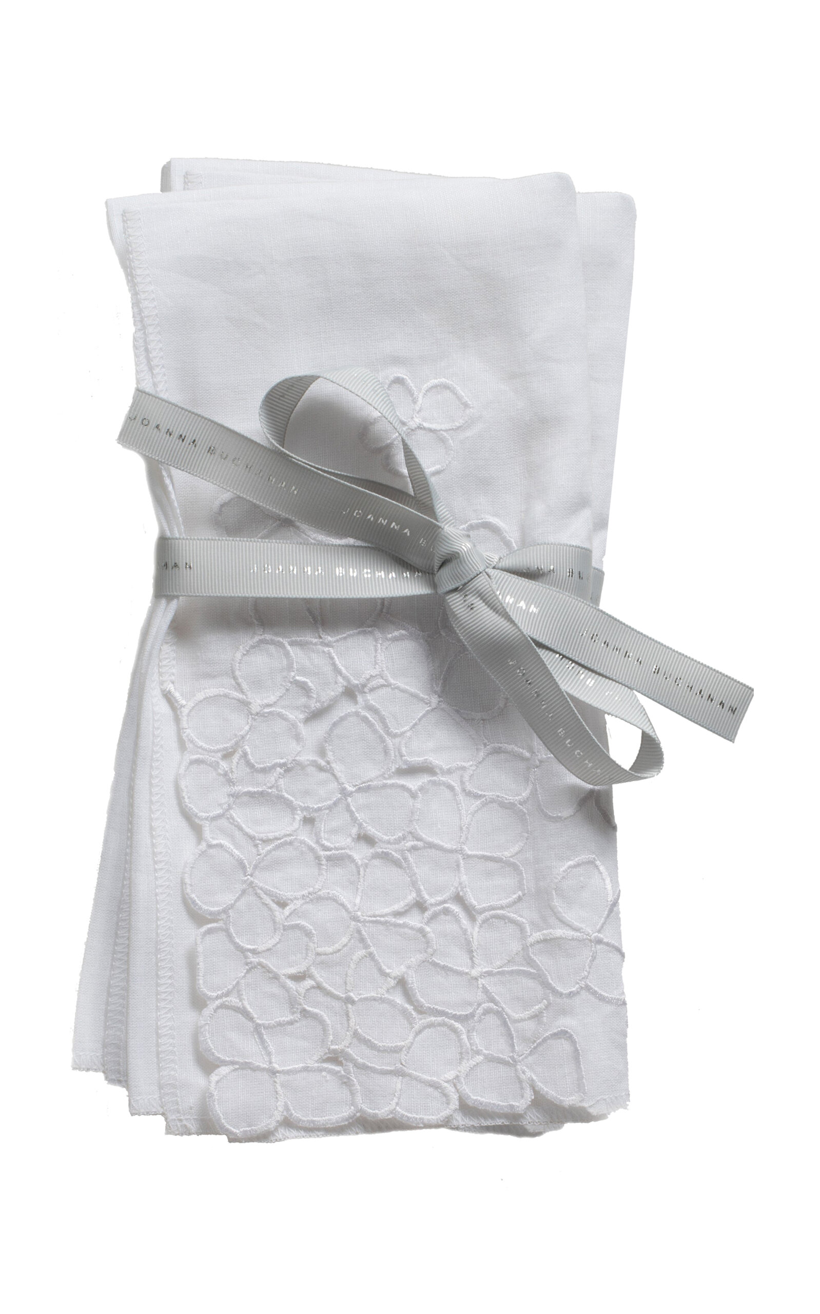 Joanna Buchanan Set-of-Two Hydrangea Linen Dinner Napkins - White