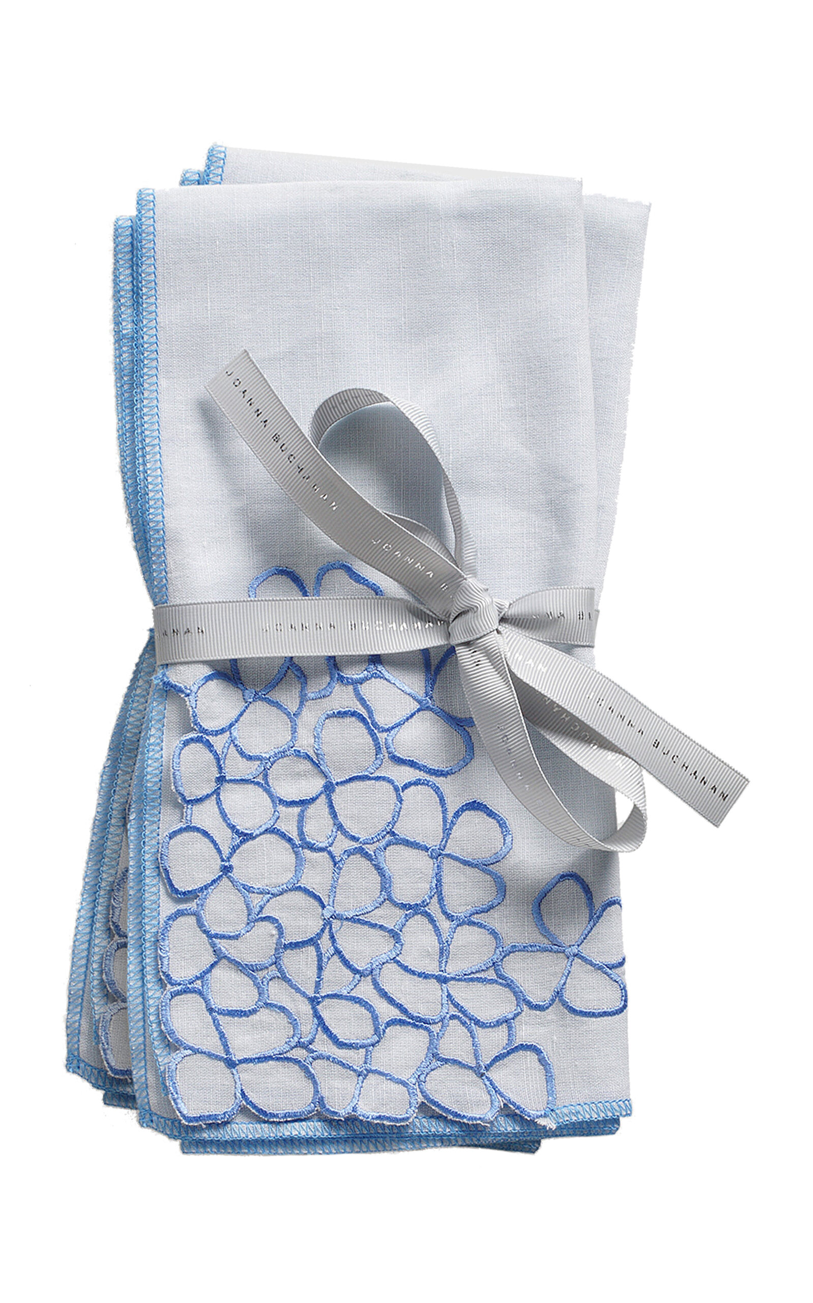 Joanna Buchanan Set-of-Two Hydrangea Linen Dinner Napkins - Blue