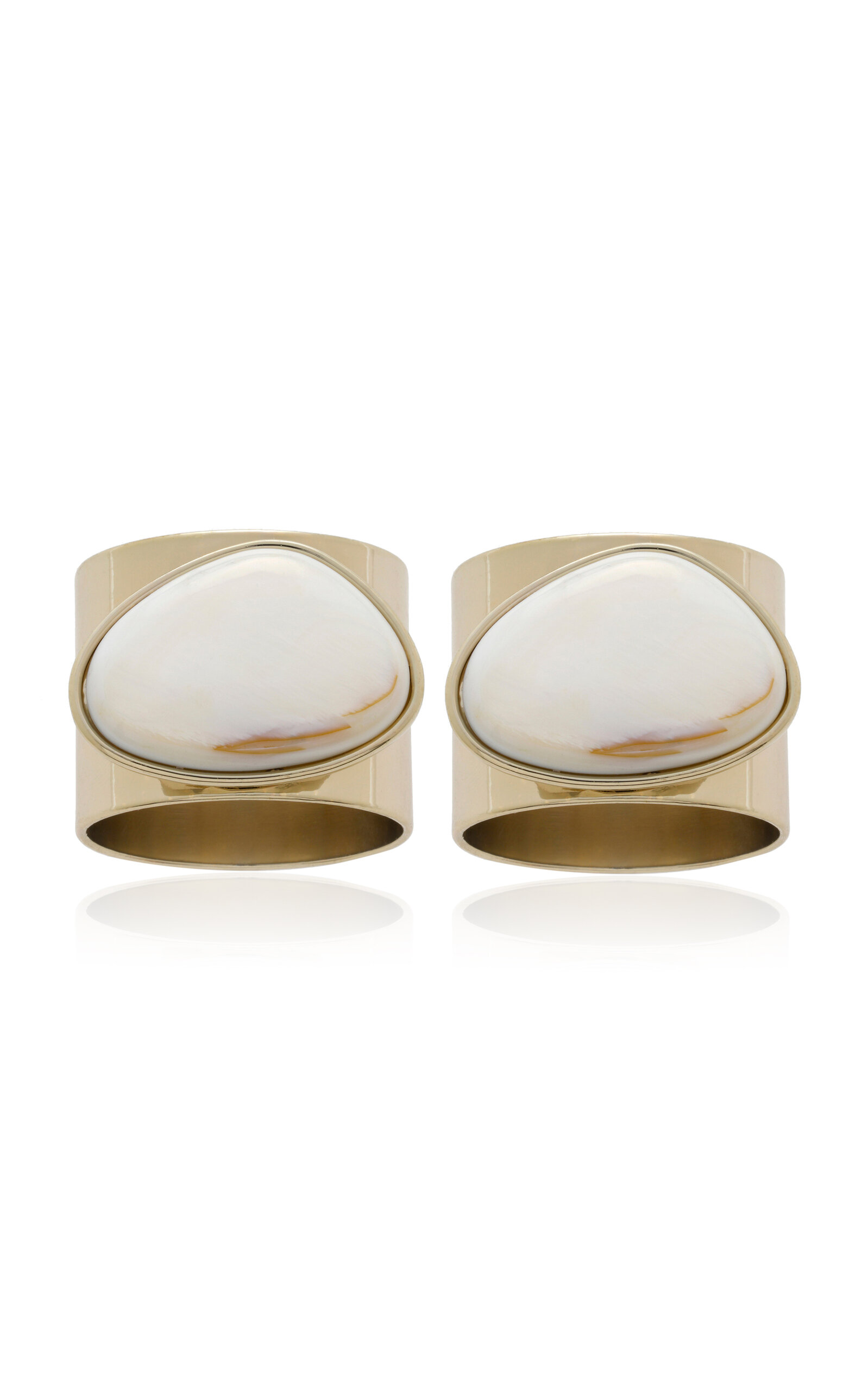 Joanna Buchanan Set-of-two Shell Napkin Rings In Gold
