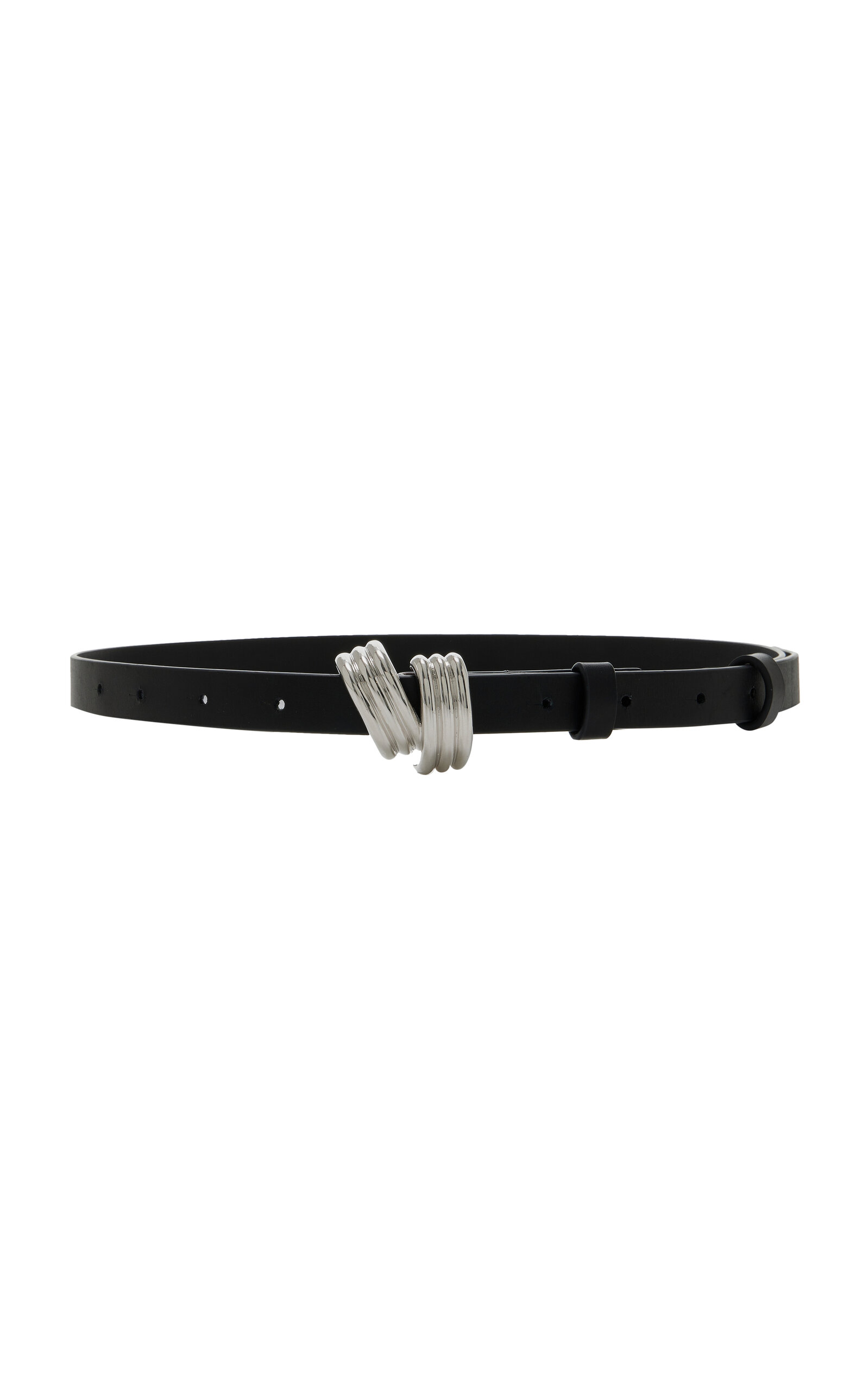 Brandon Maxwell The Edythe Baby Swirl Leather Belt - Black