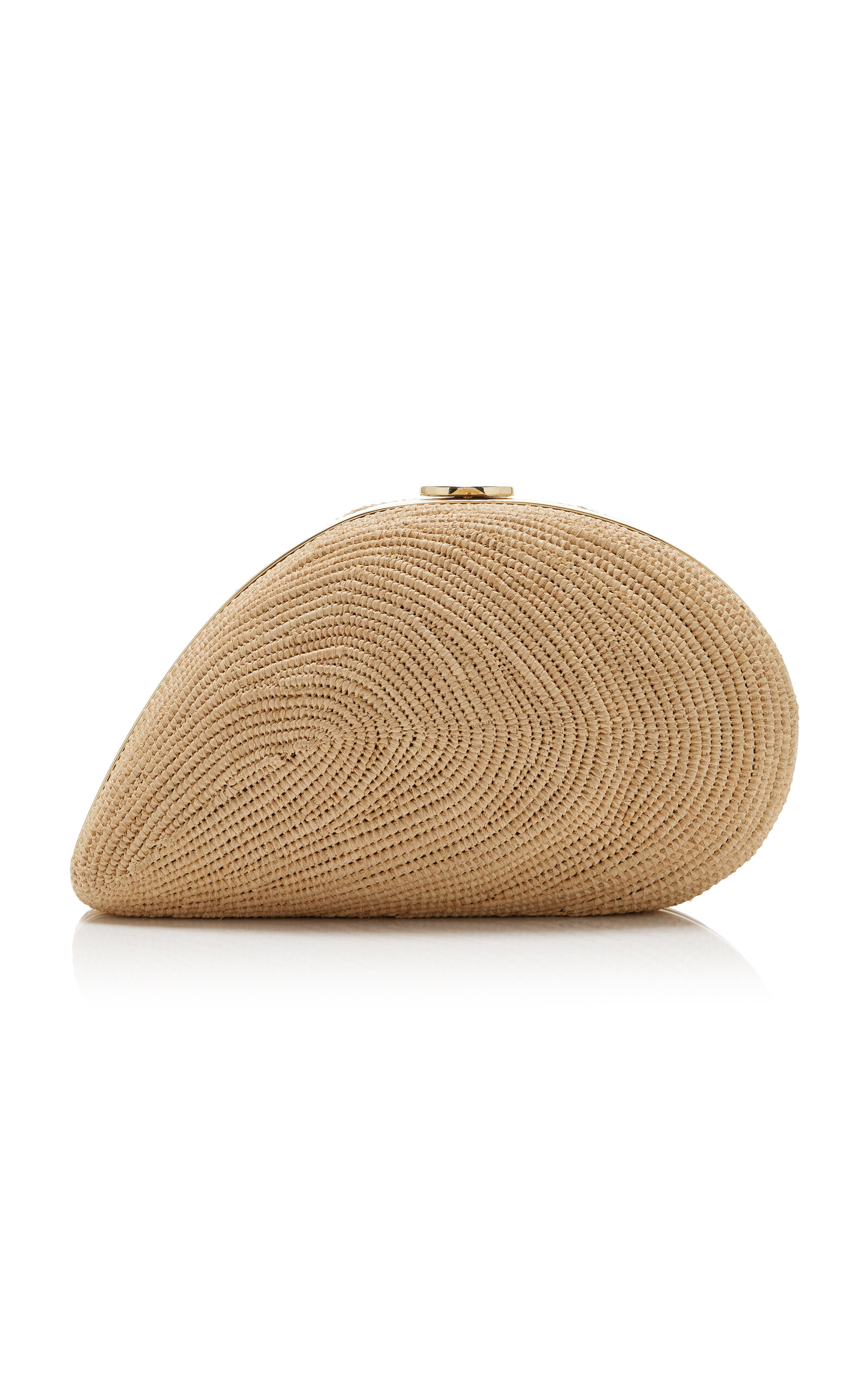 SIMKHAI Bridget Raffia Oyster Shell Clutch - Neutral - OS
