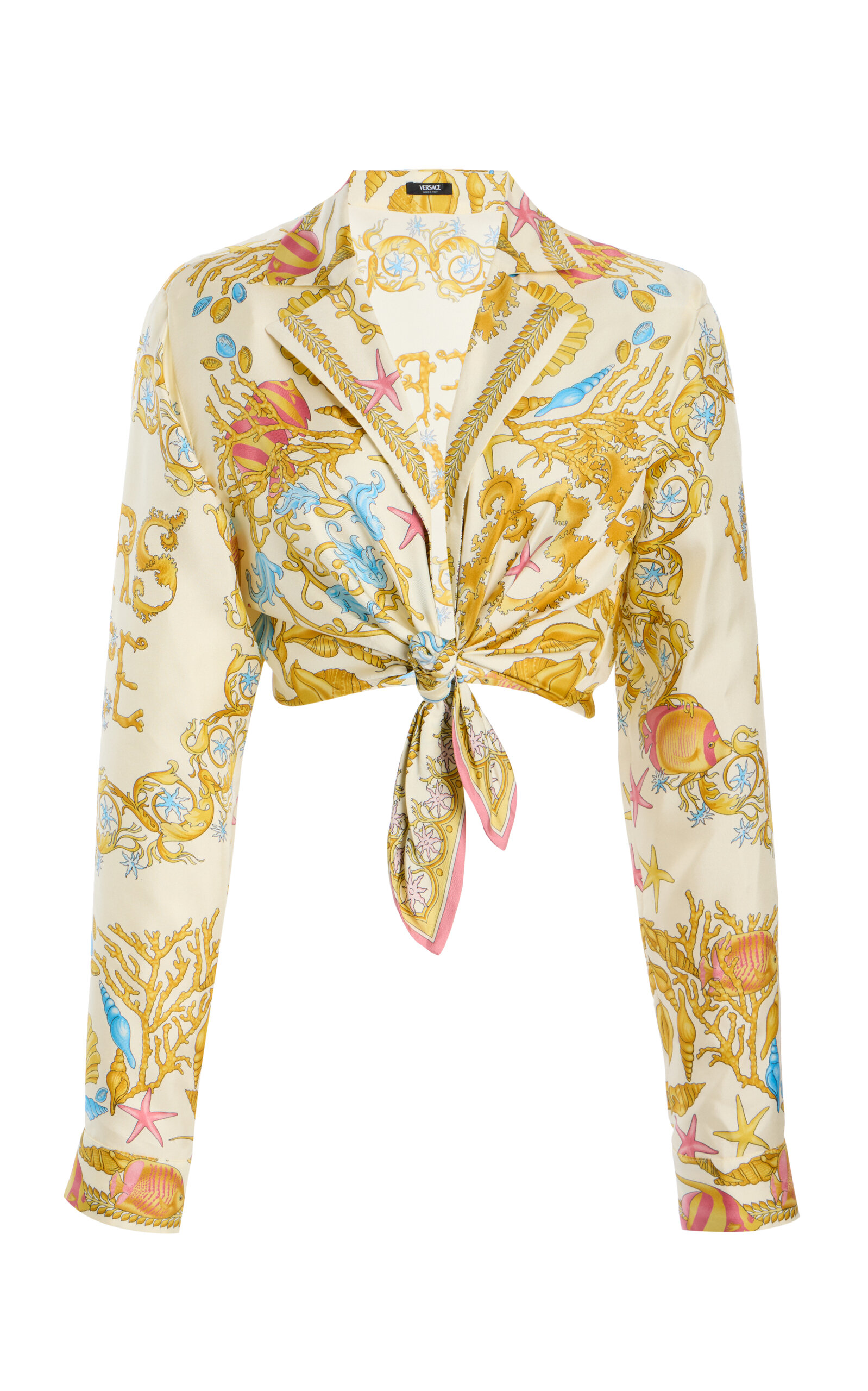 Versace Underwater Barocco Tie-front Shirt
