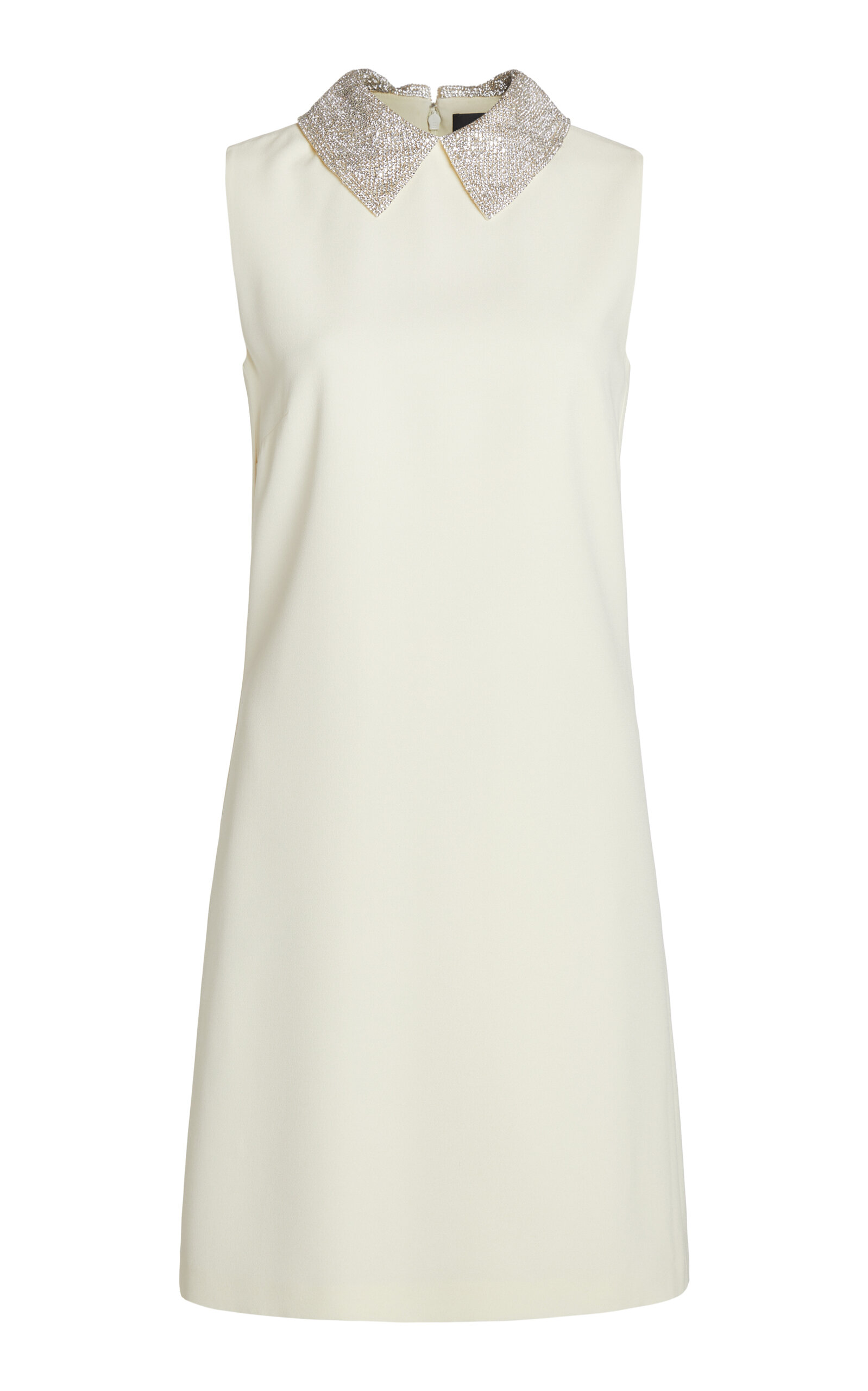 Versace La Vacanza Collared Matte Envers Satin Mini Dress