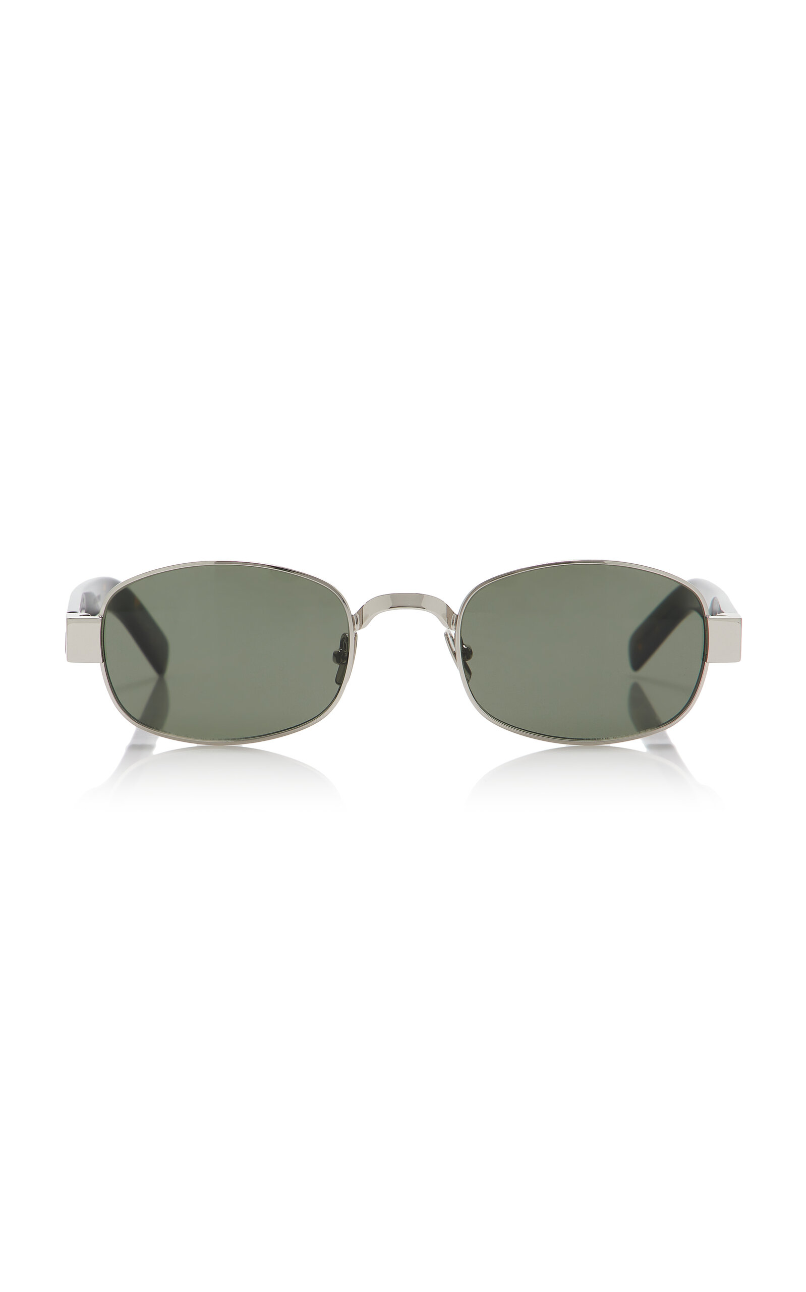 Saint Laurent Round-frame Metal Sunglasses In Silver