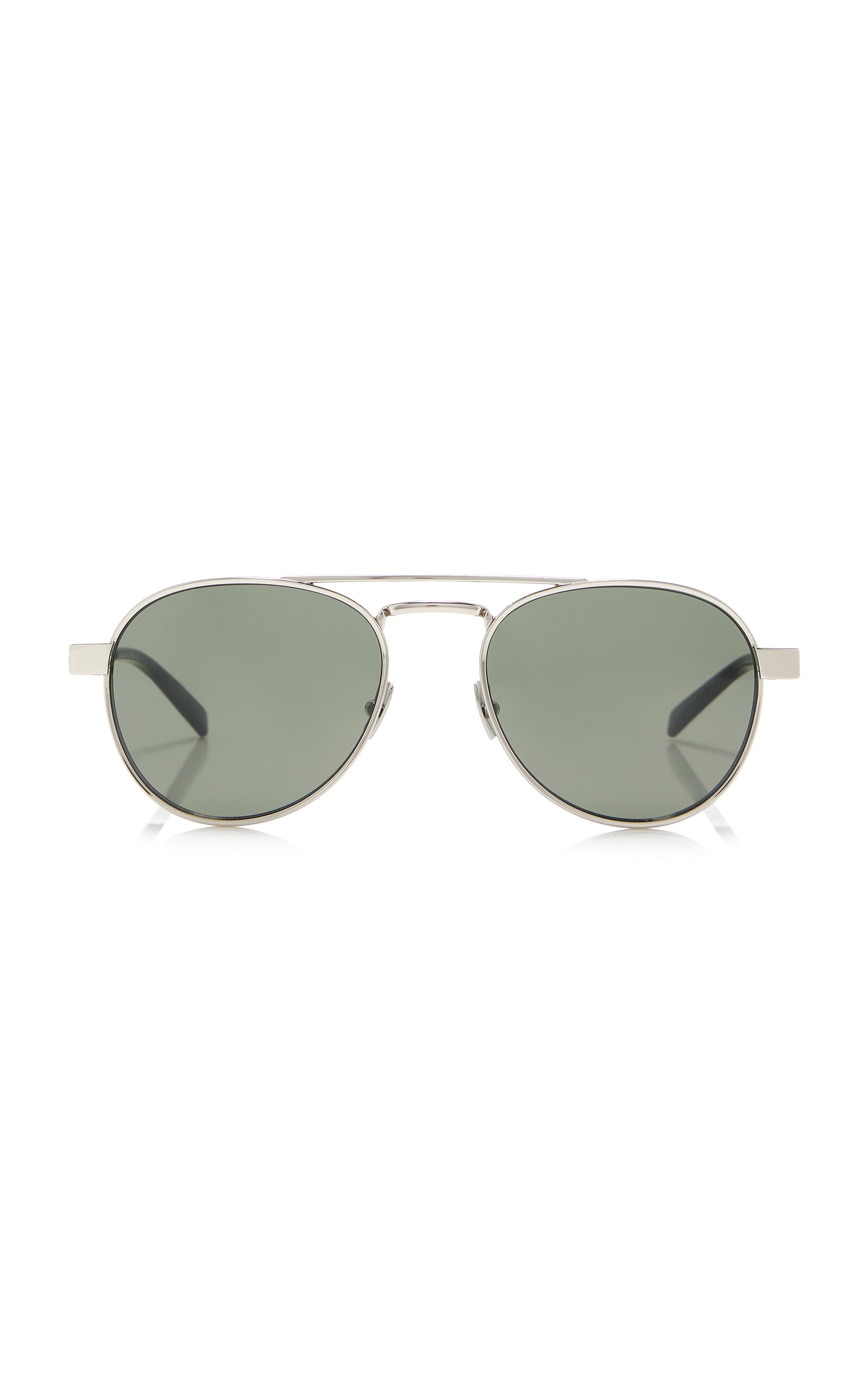 Saint Laurent Hyper Rimlock Aviator Sunglasses In Silver