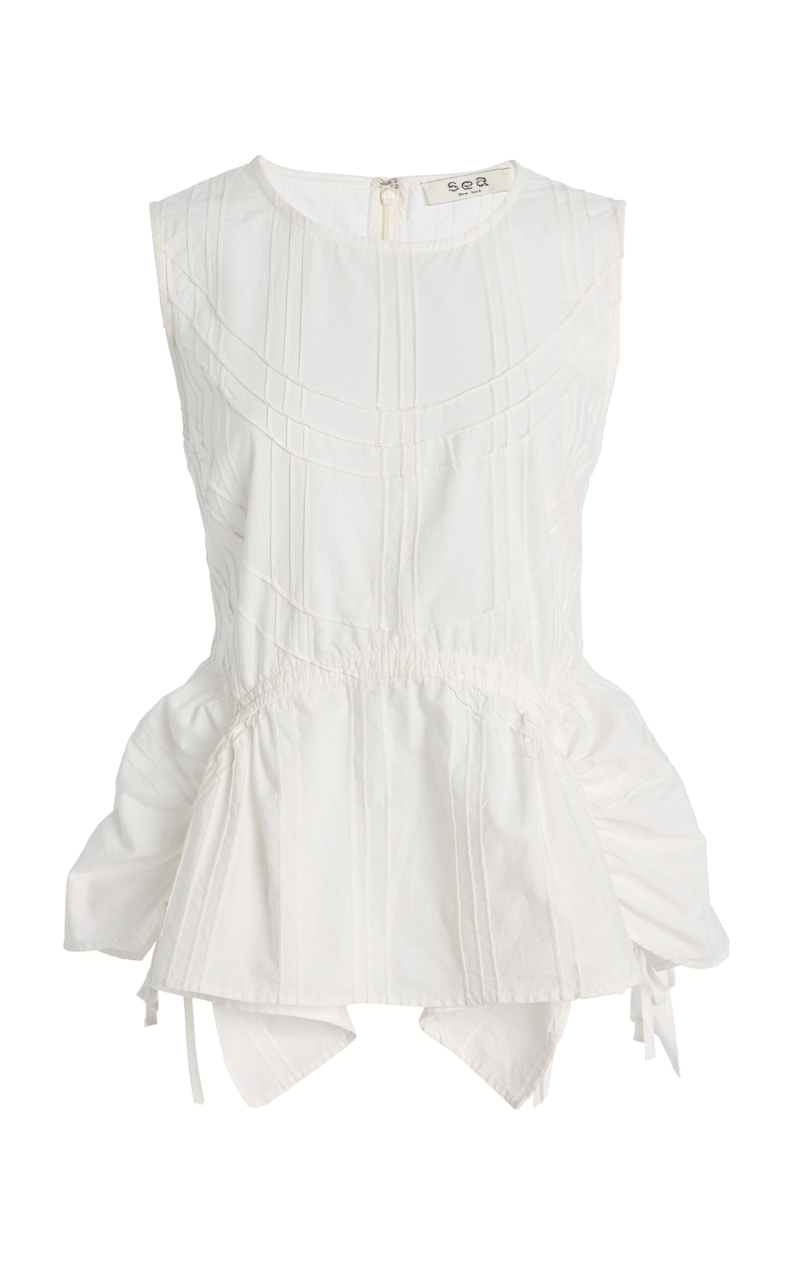 Sea Camden Corded Cotton Poplin Top - White