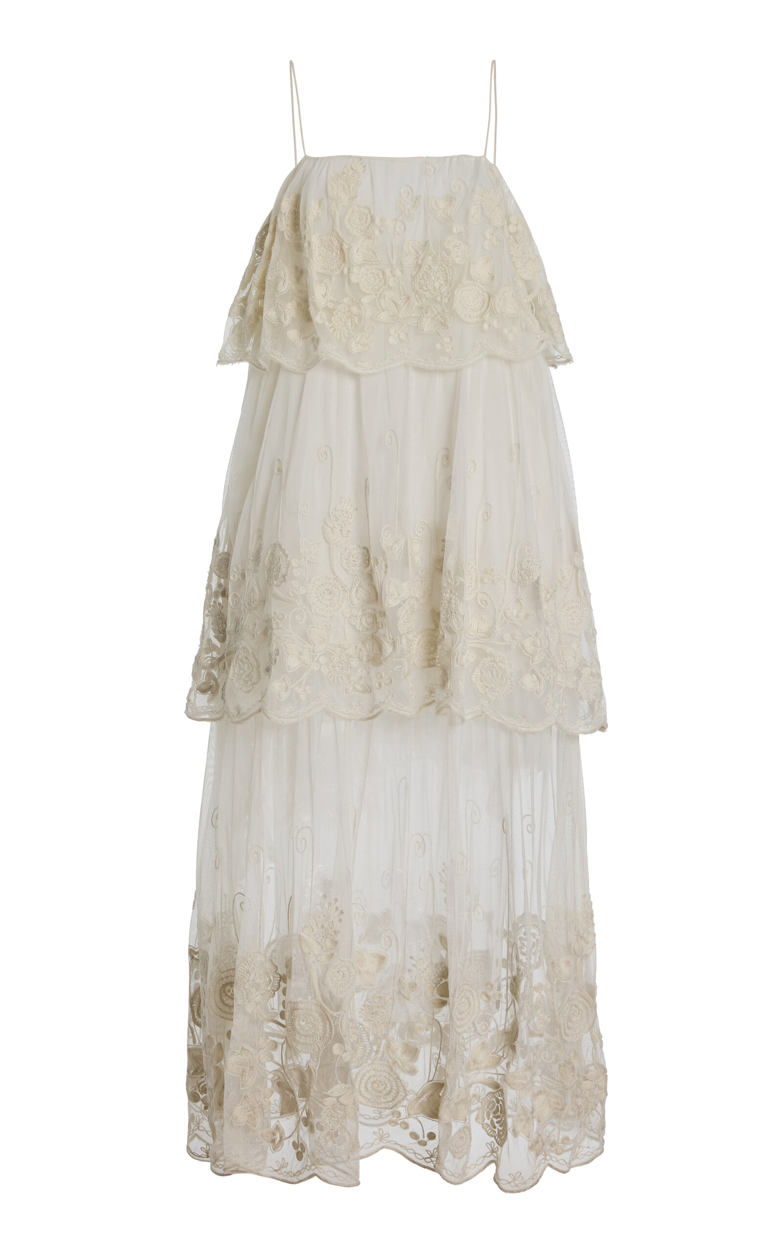 Sea Arielle Tiered Lace Midi Dress