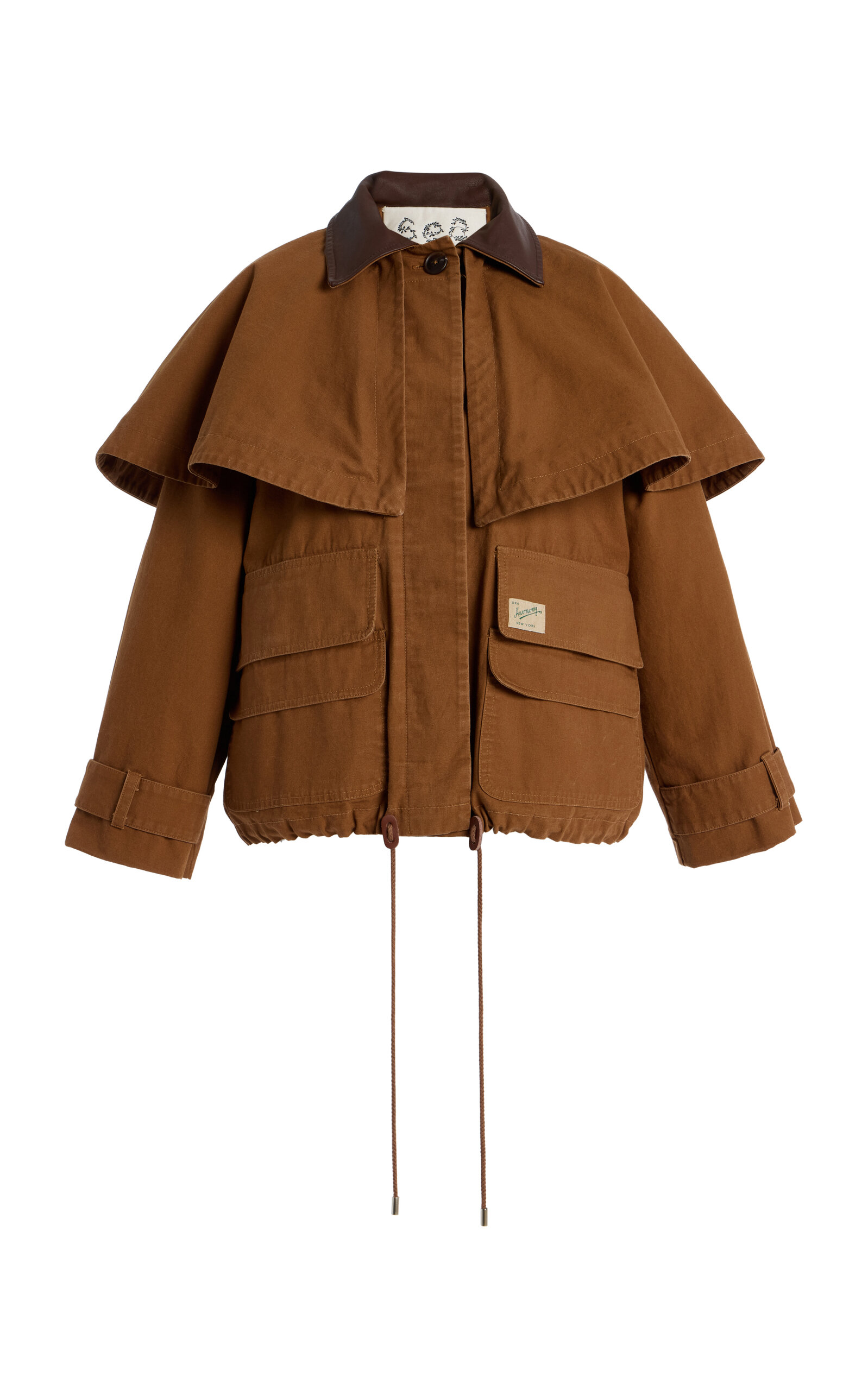 Sea Carolyn Cape-Detailed Cotton Workwear Jacket
