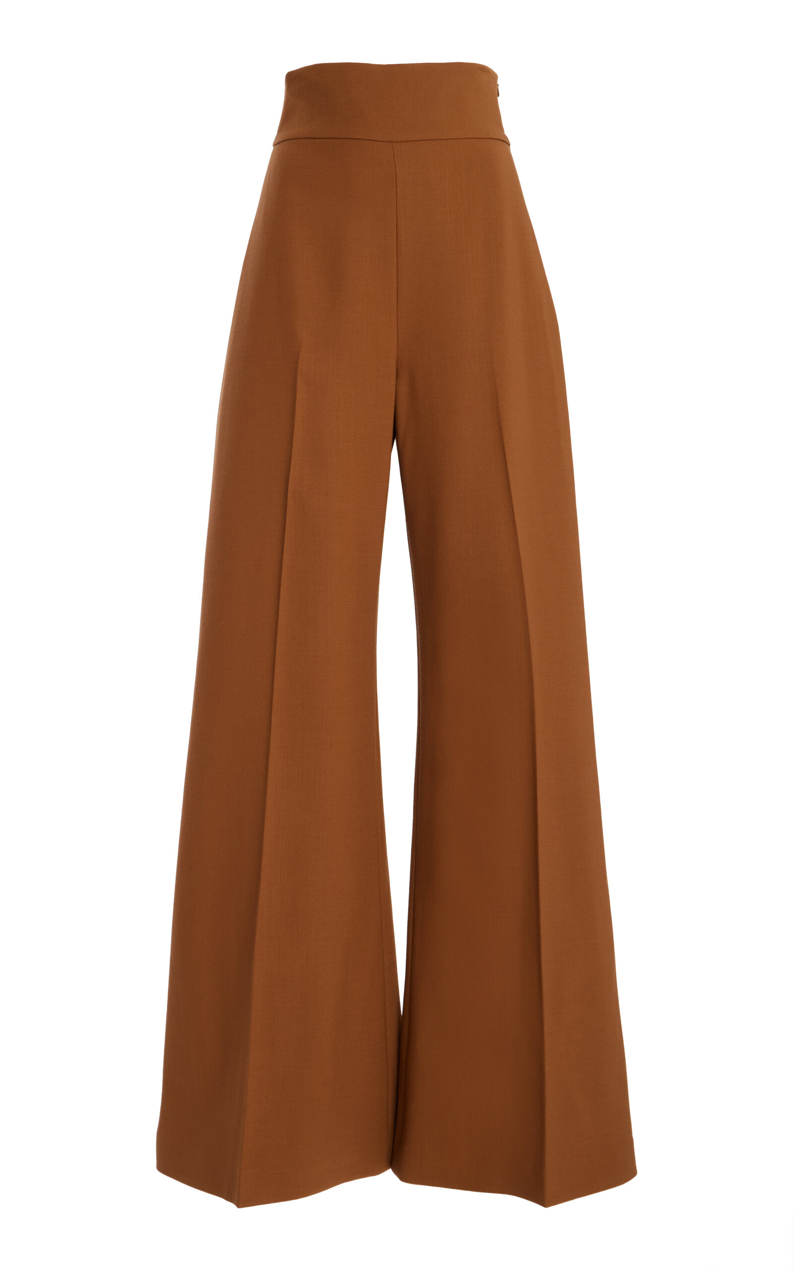 CAROLINA HERRERA DIANE HIGH-RISE WOOL WIDE-LEG PANTS