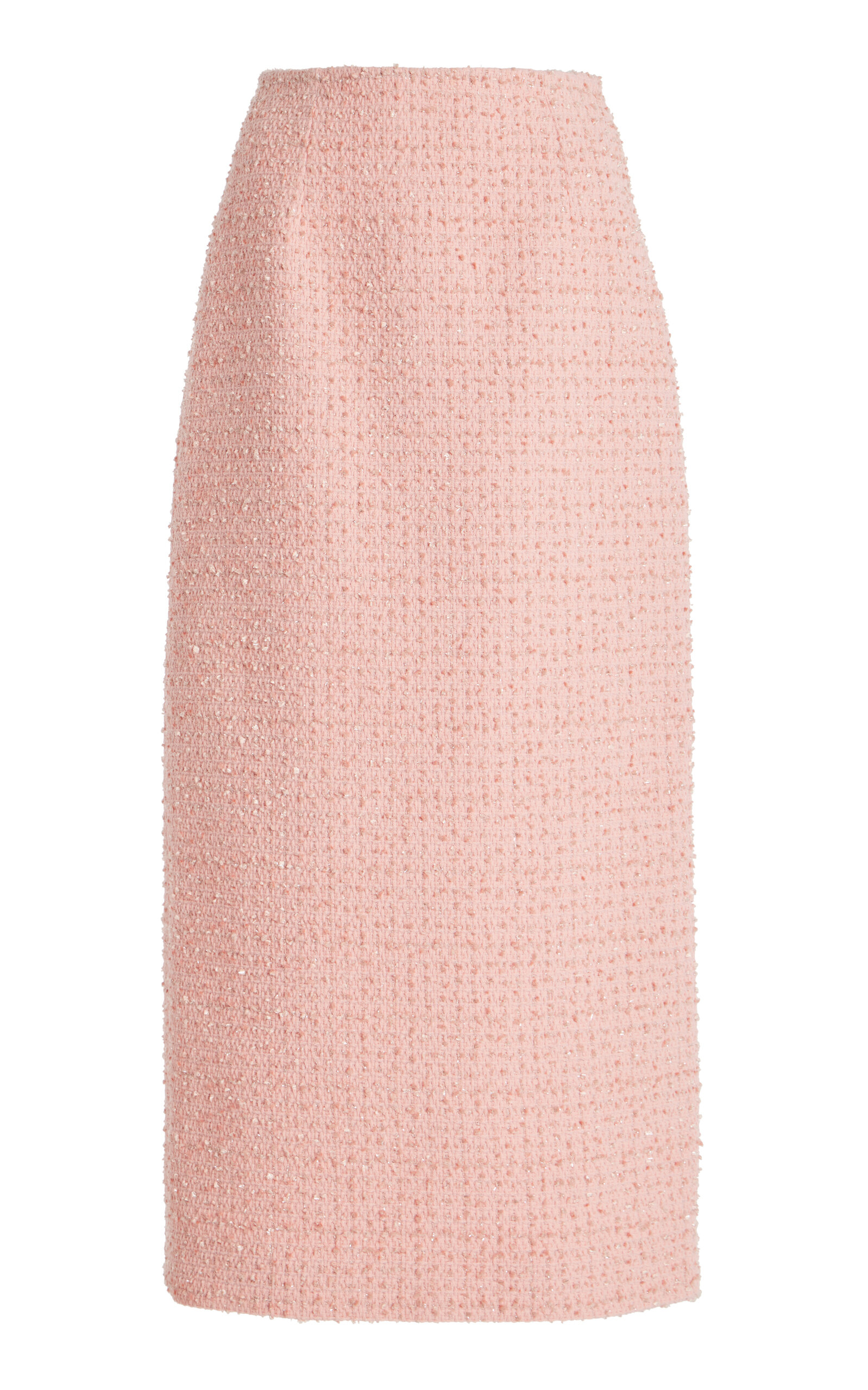 Carolina Herrera Tweed Midi Pencil Skirt In Pink