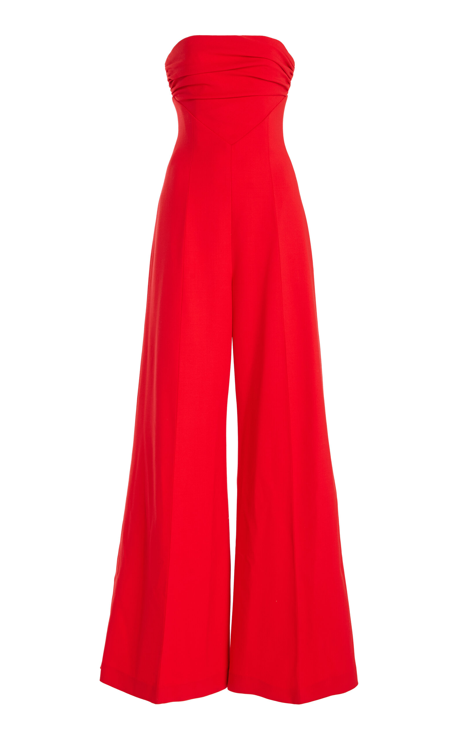 Carolina Herrera Strapless Bi-Stretch Wool Jumpsuit