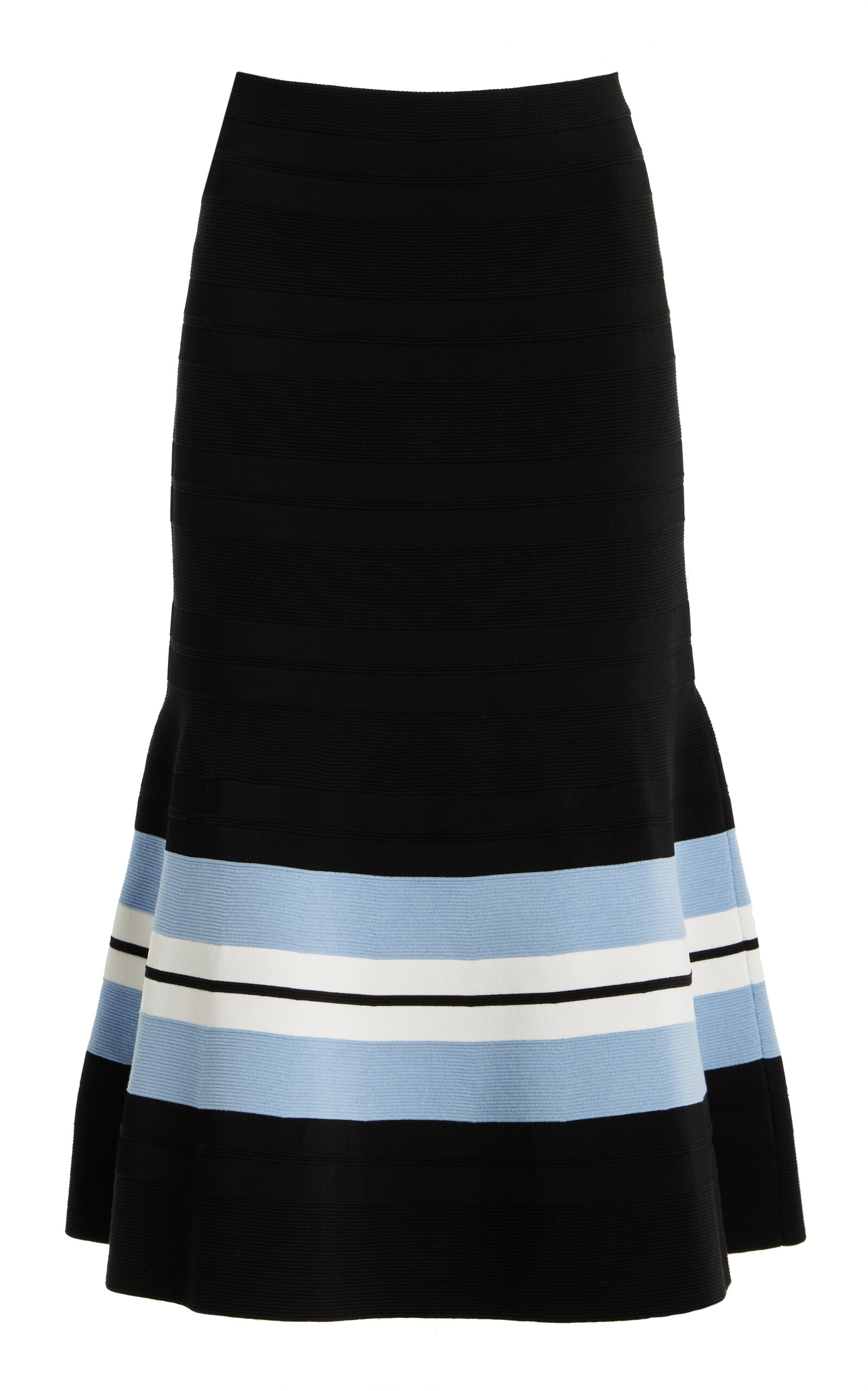 Carolina Herrera Flared Knit Midi Skirt In Black