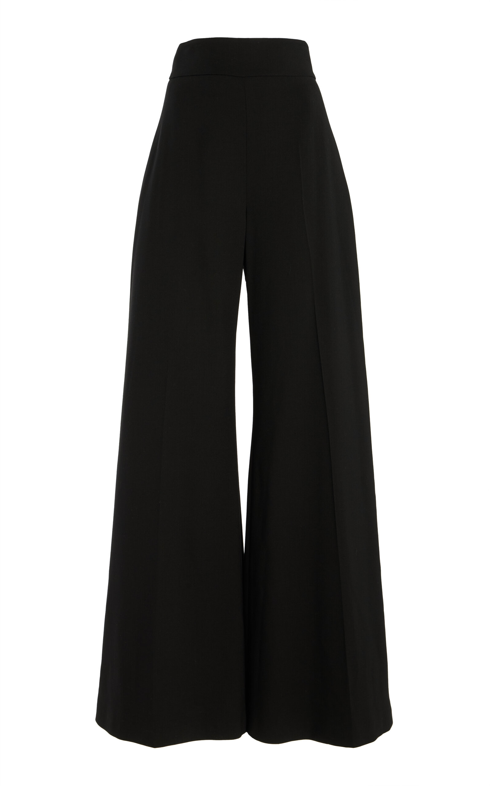 Carolina Herrera Diane High-Rise Wool Wide-Leg Pants - Black