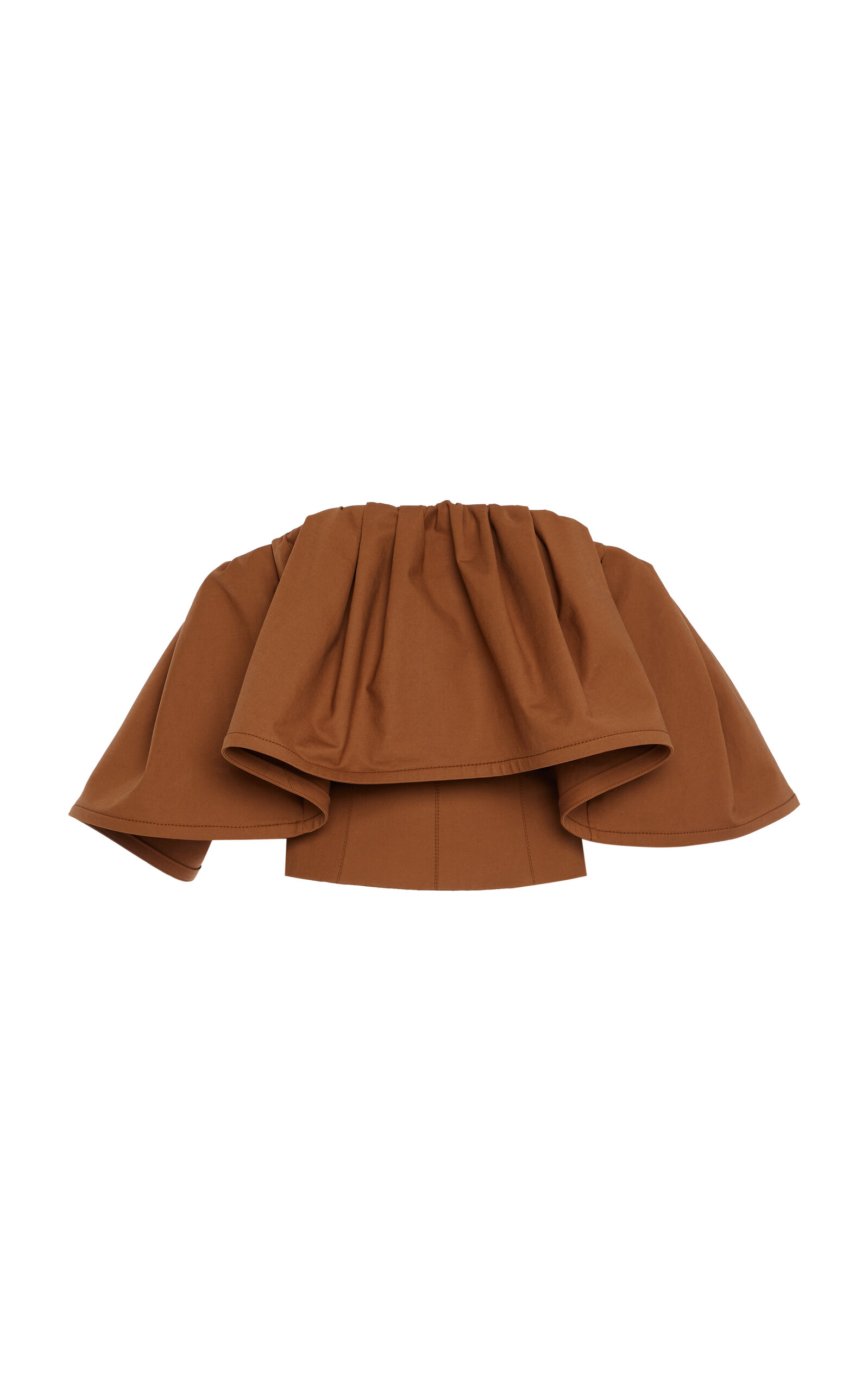 Carolina Herrera Off-the-shoulder Cotton Top In Tan
