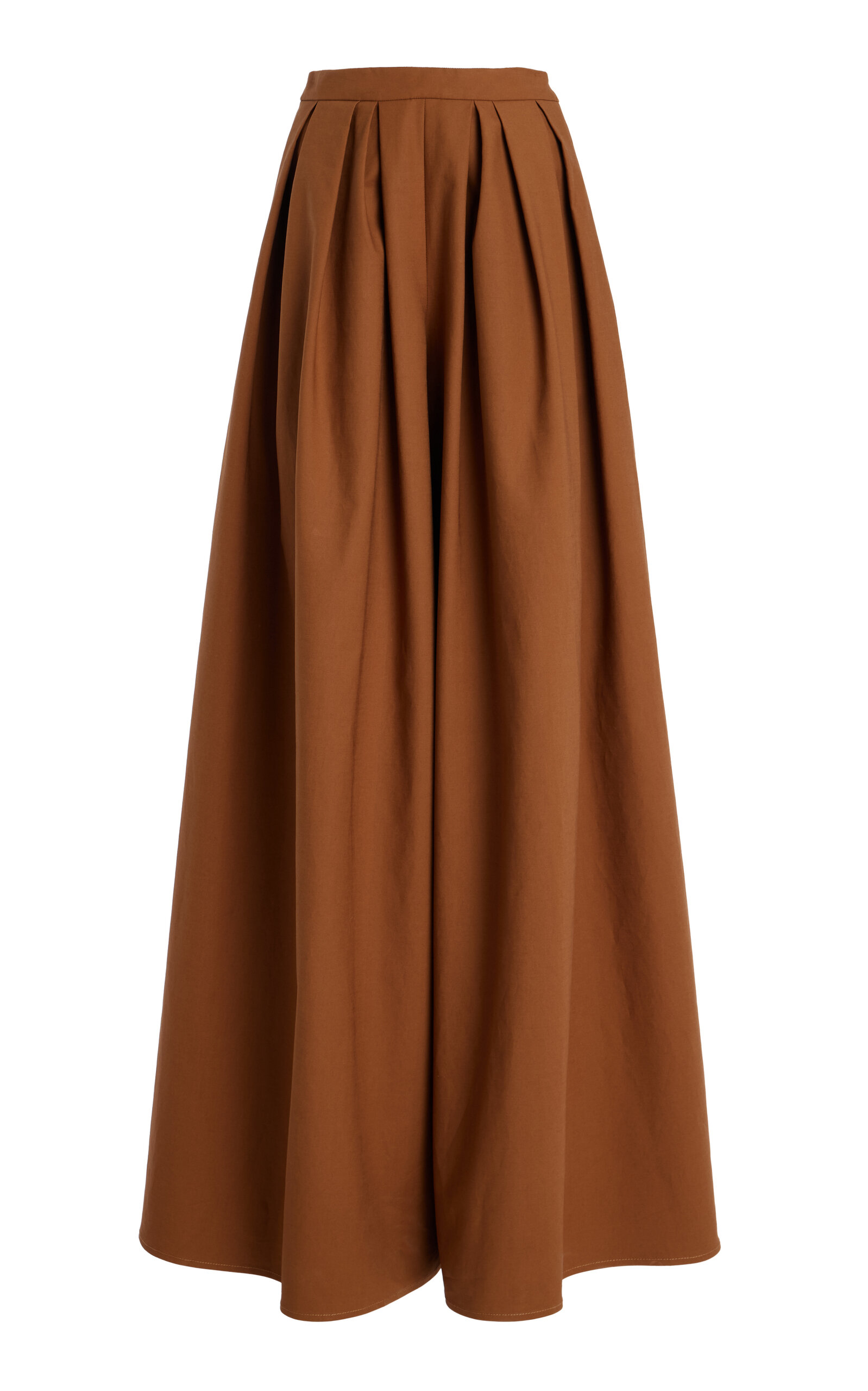 Carolina Herrera Cotton Palazzo Pants In Tan