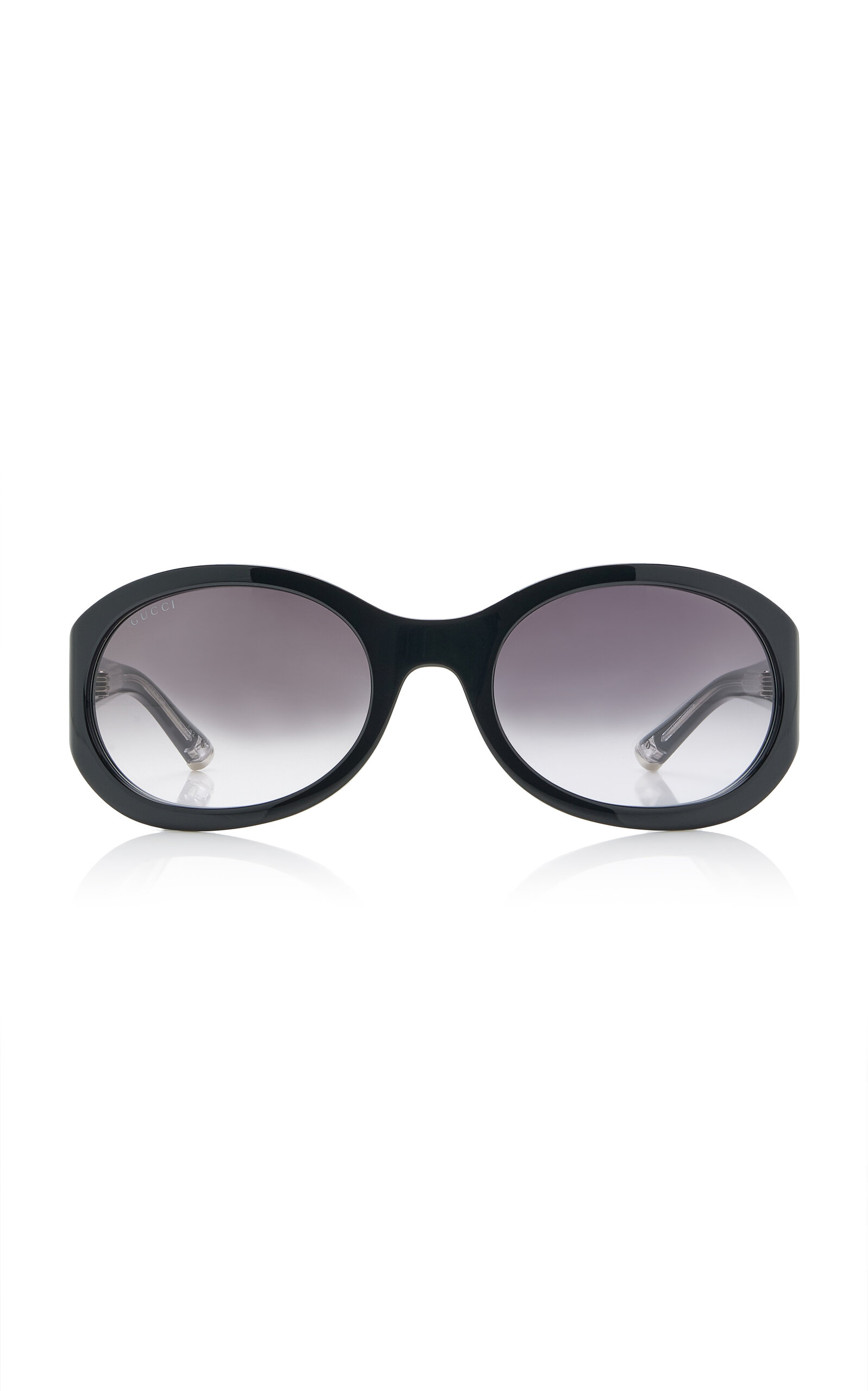 Gucci Acetate Sunglasses With Gradient Lenses And Oval Frame In Black