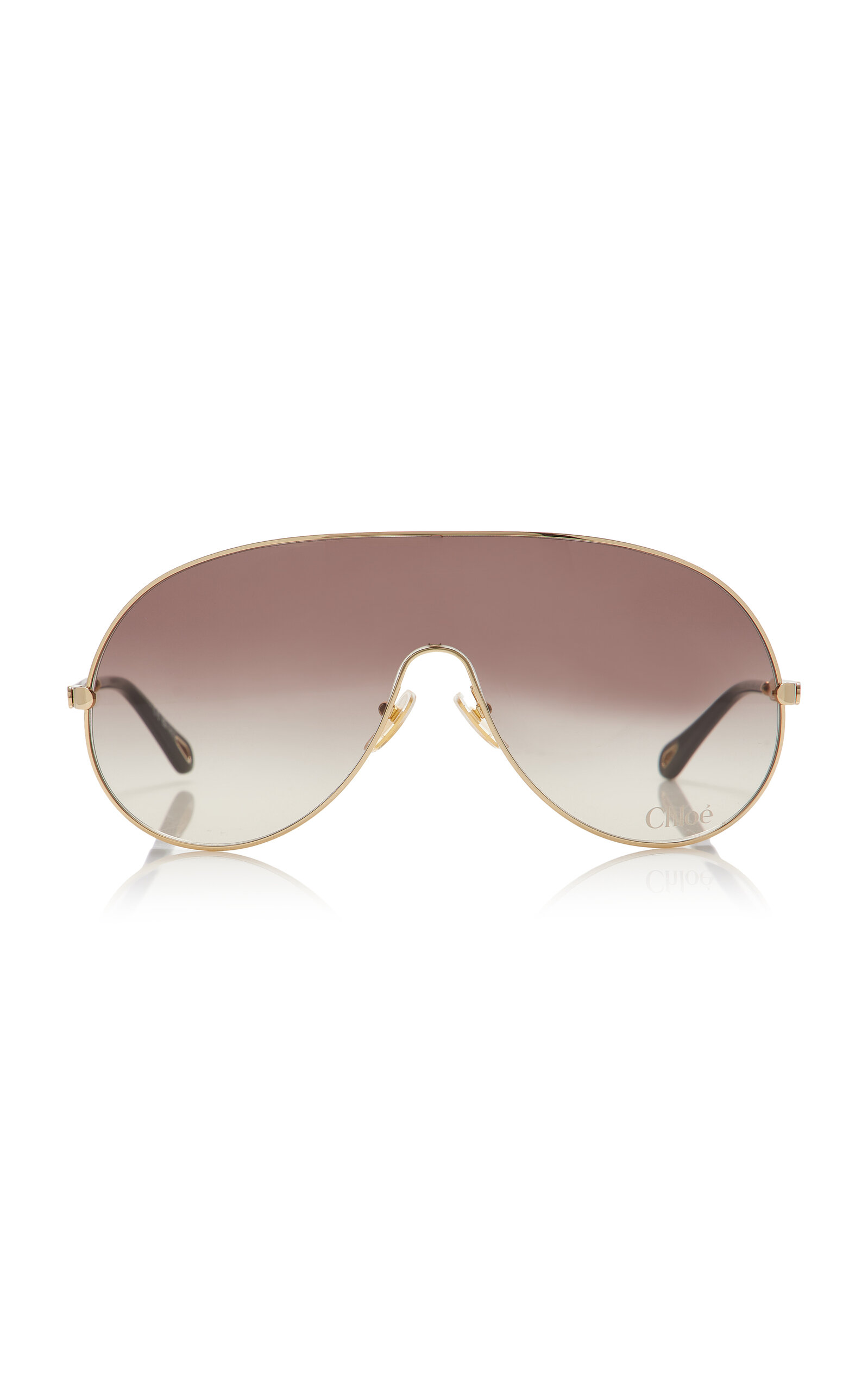 Chloé Aly Aviator Mask-frame Metal Sunglasses