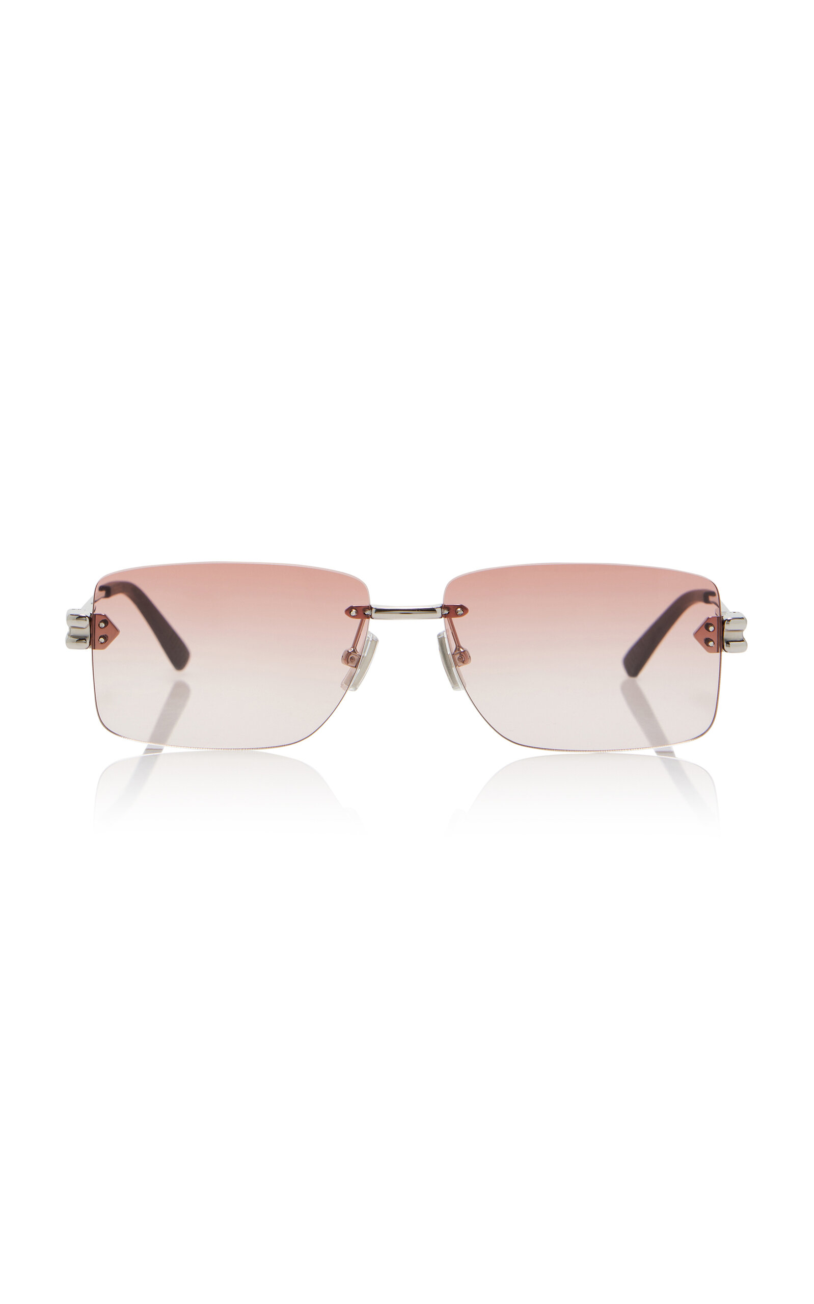Bottega Veneta Rimless Square-Frame Metal Sunglasses