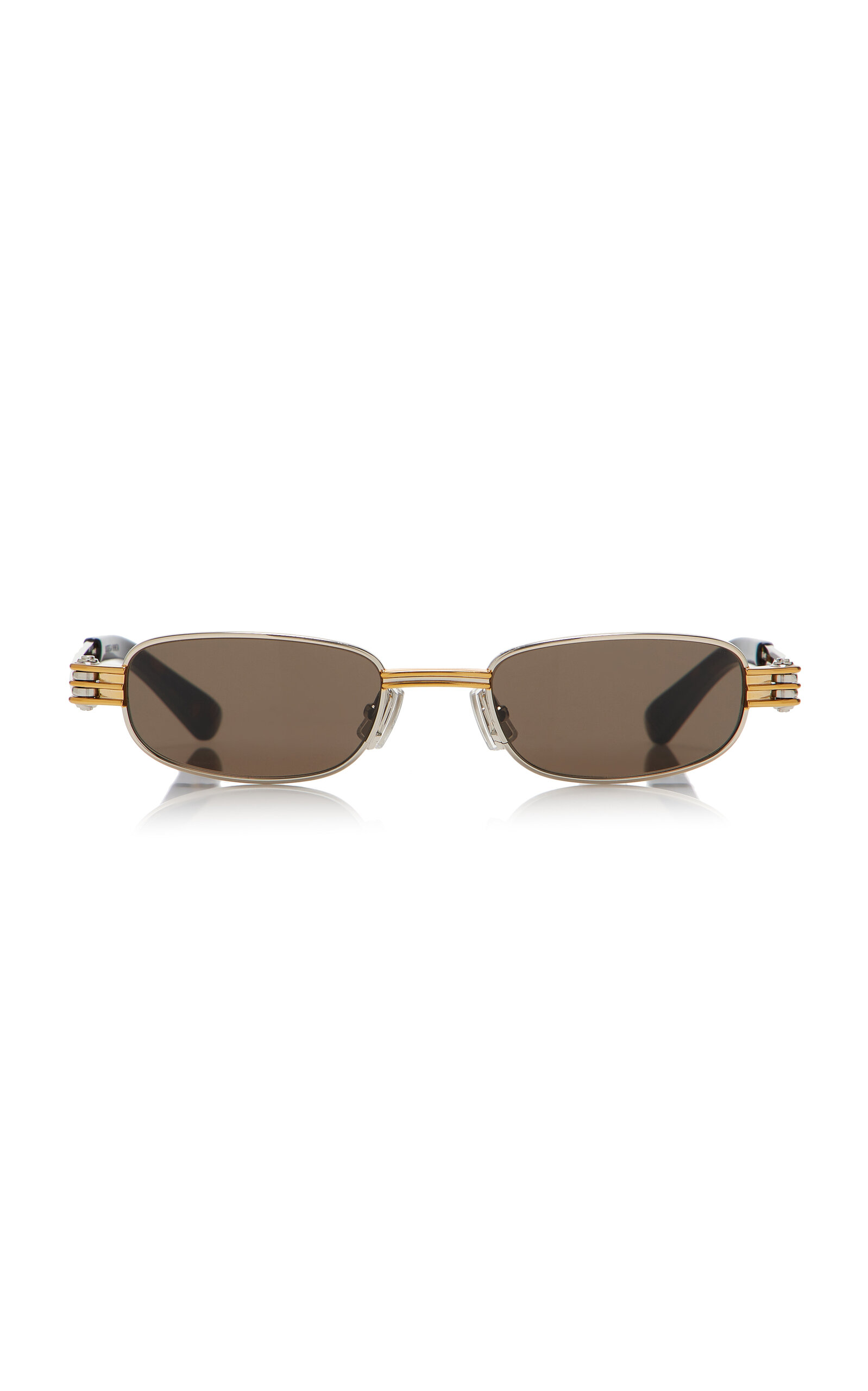 Bottega Veneta Bolt Square-Frame Metal Sunglasses