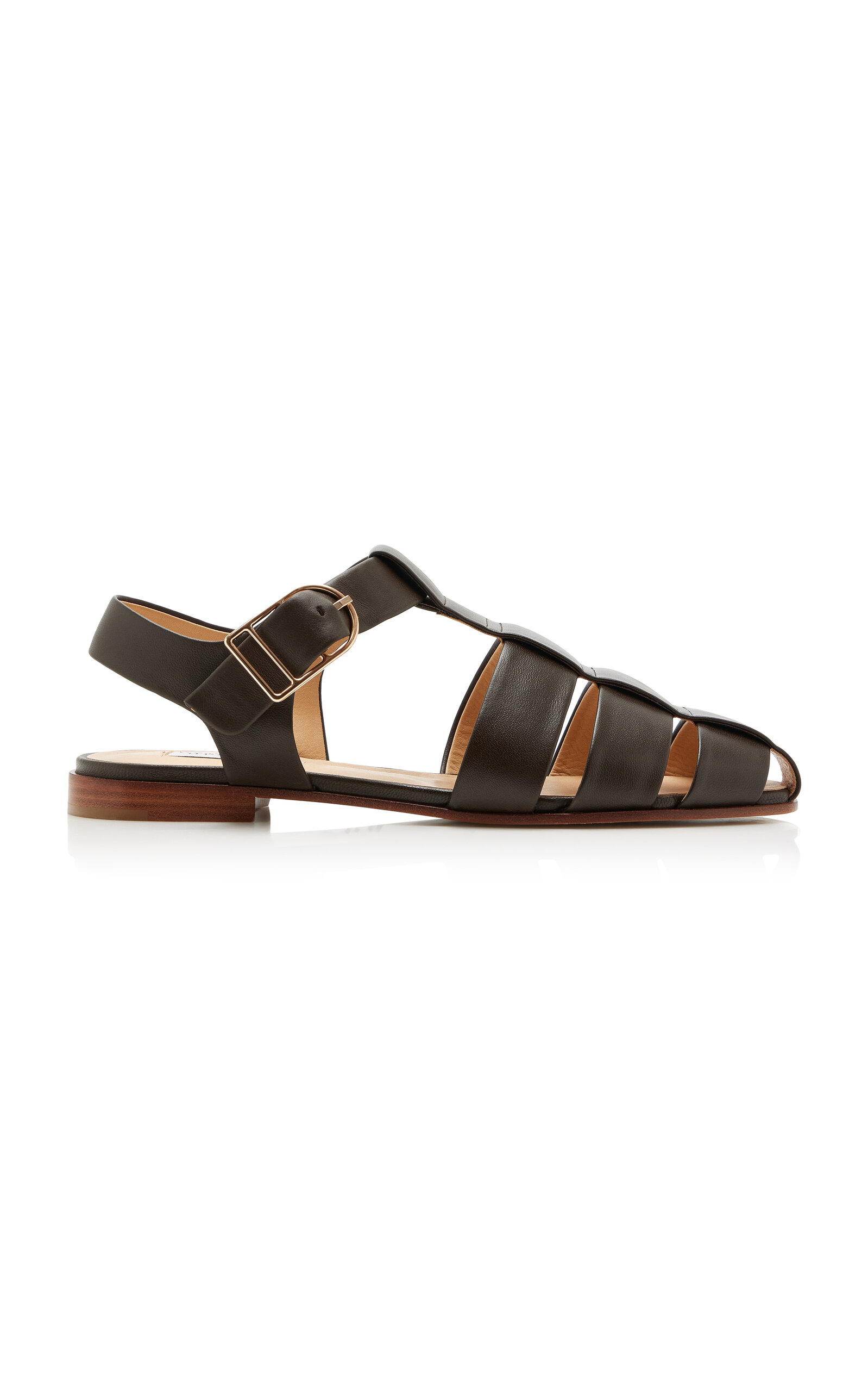 Gabriela Hearst Lynn Leather Fisherman Sandals In Black
