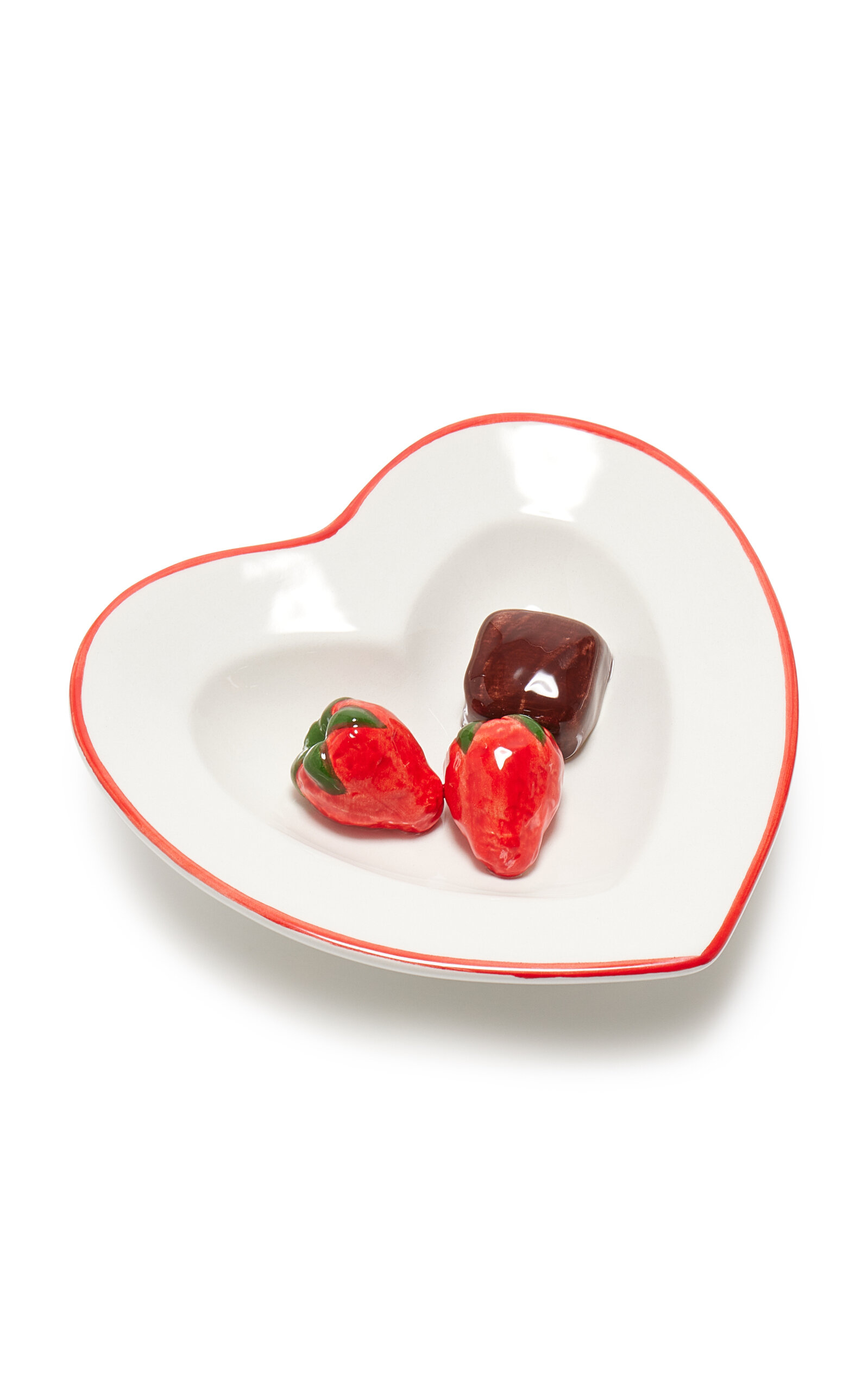 Moda Domus Trompe L'oeil Ceramic Heart Dish In Multi