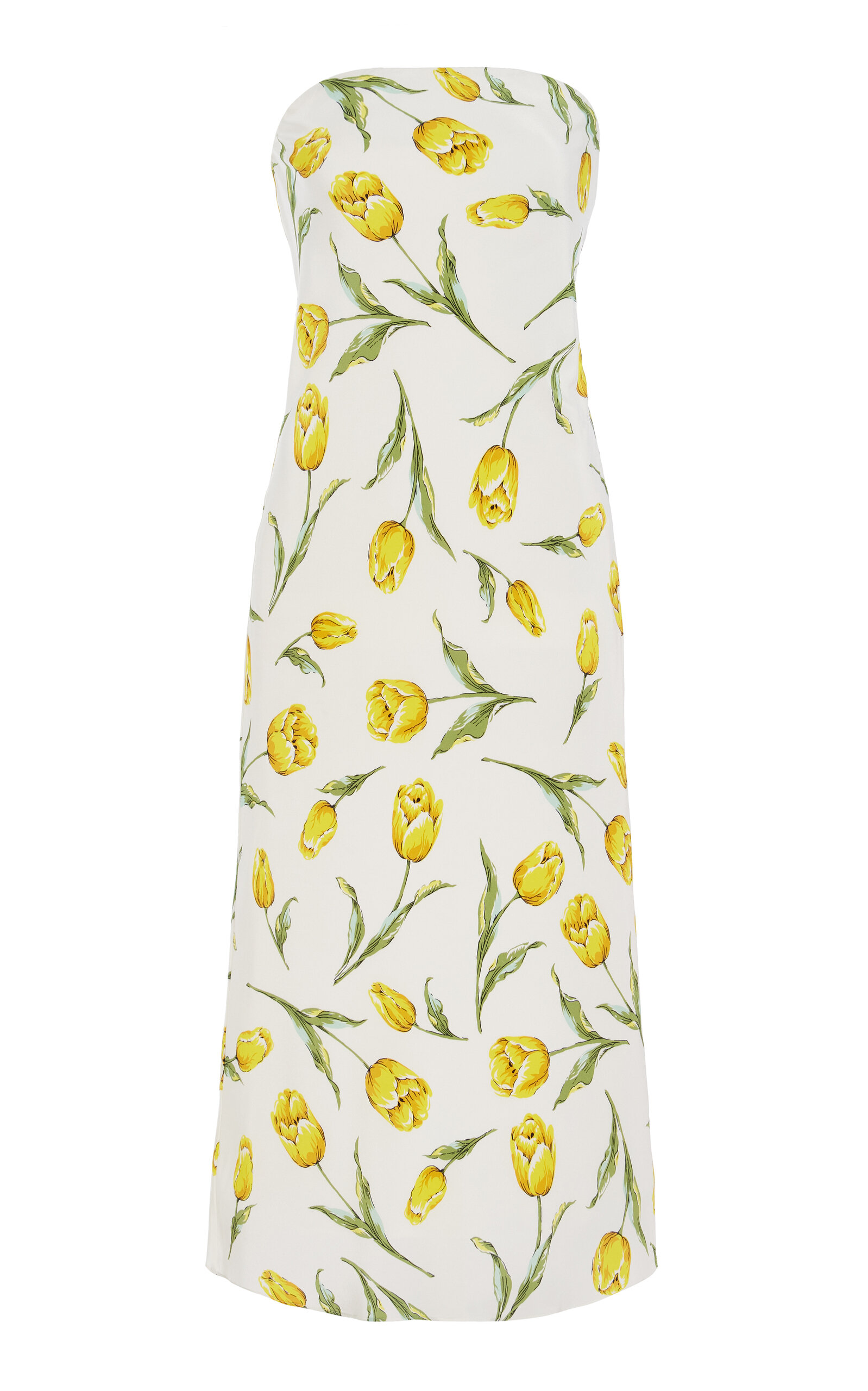 Tulip Silk Crepe Strapless Dress