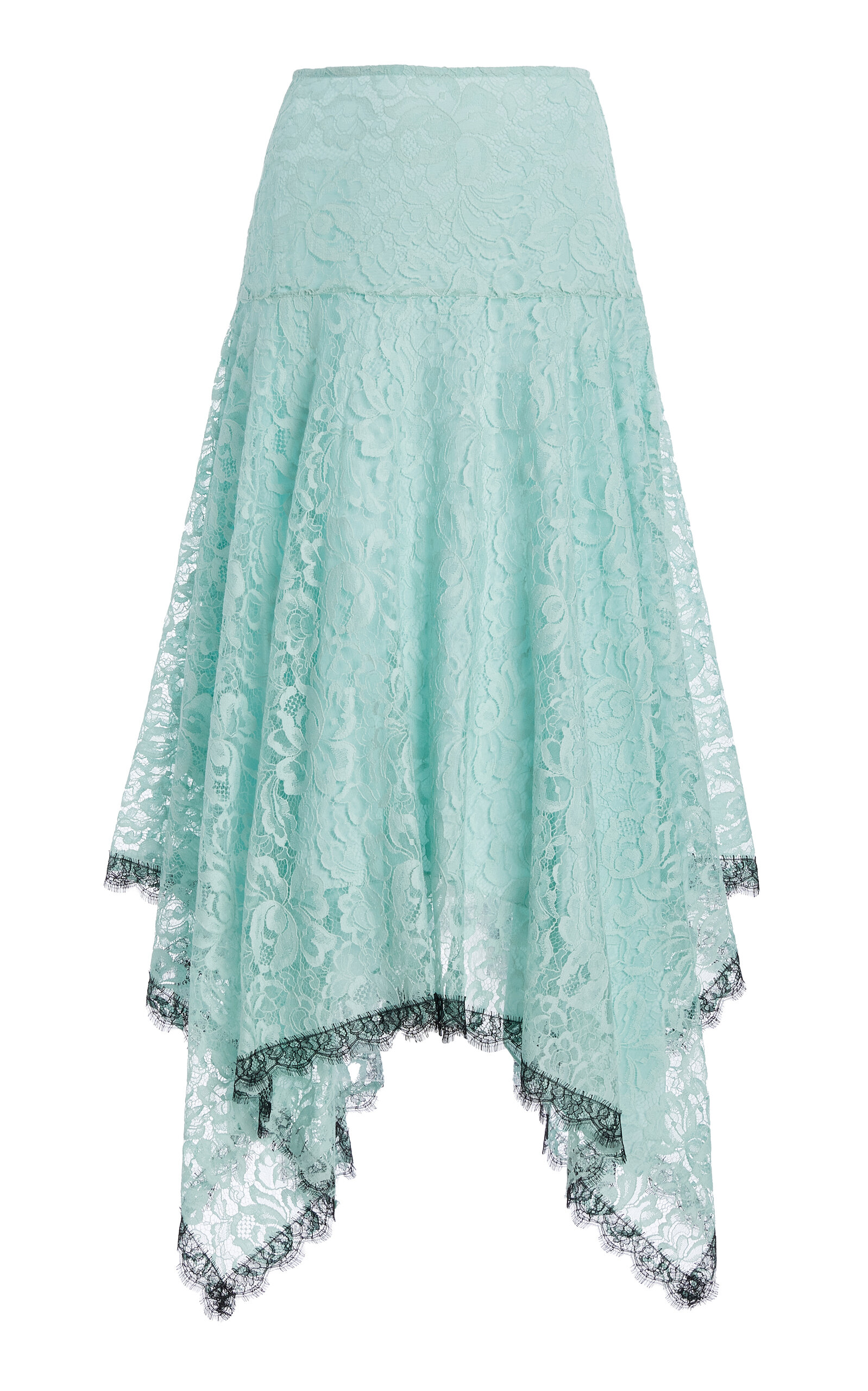 Rodarte Cotton Lace Asymmetric Skirt In Blue