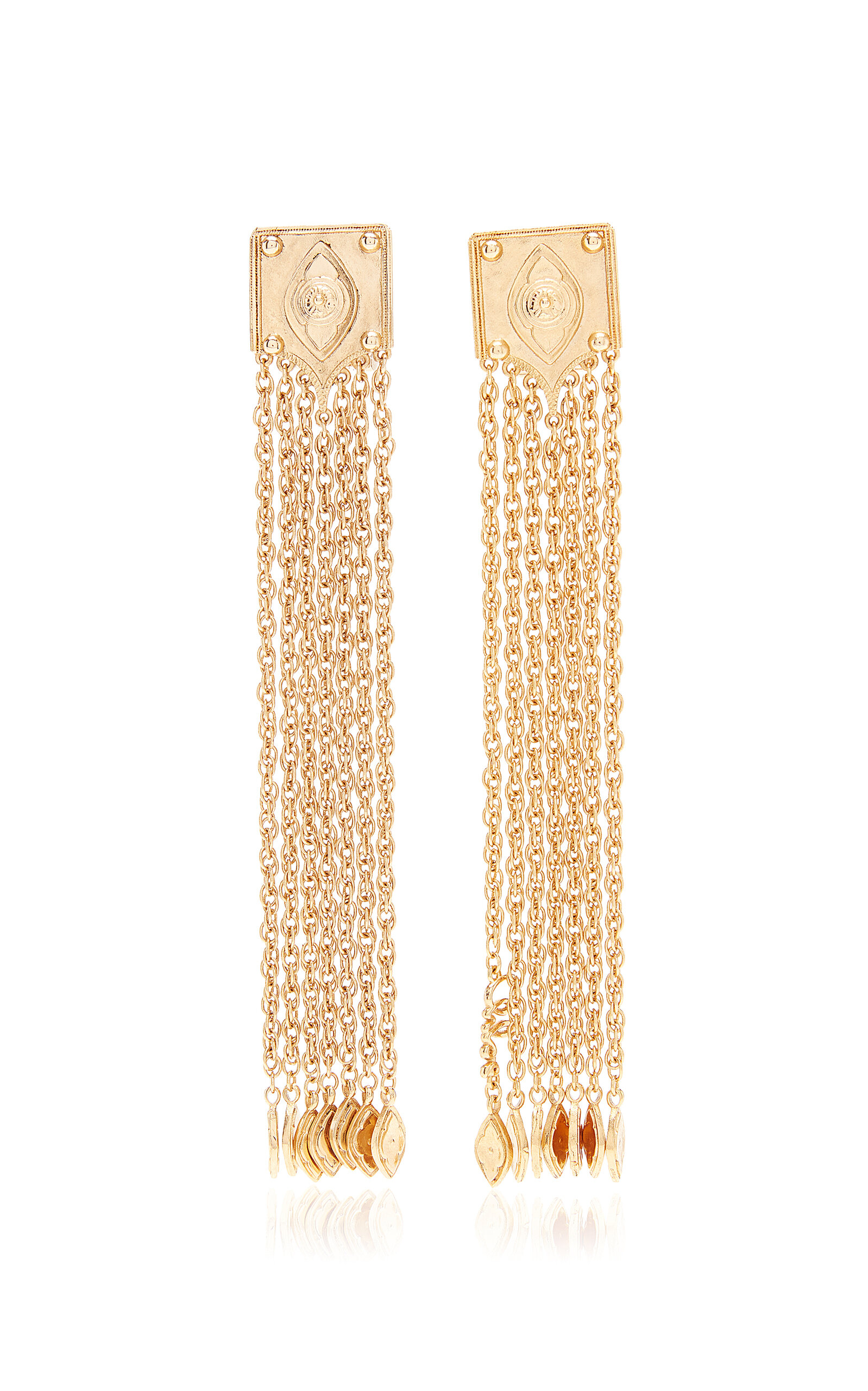 Chloé Chain-fringed Gold-tone Earrings In Gold