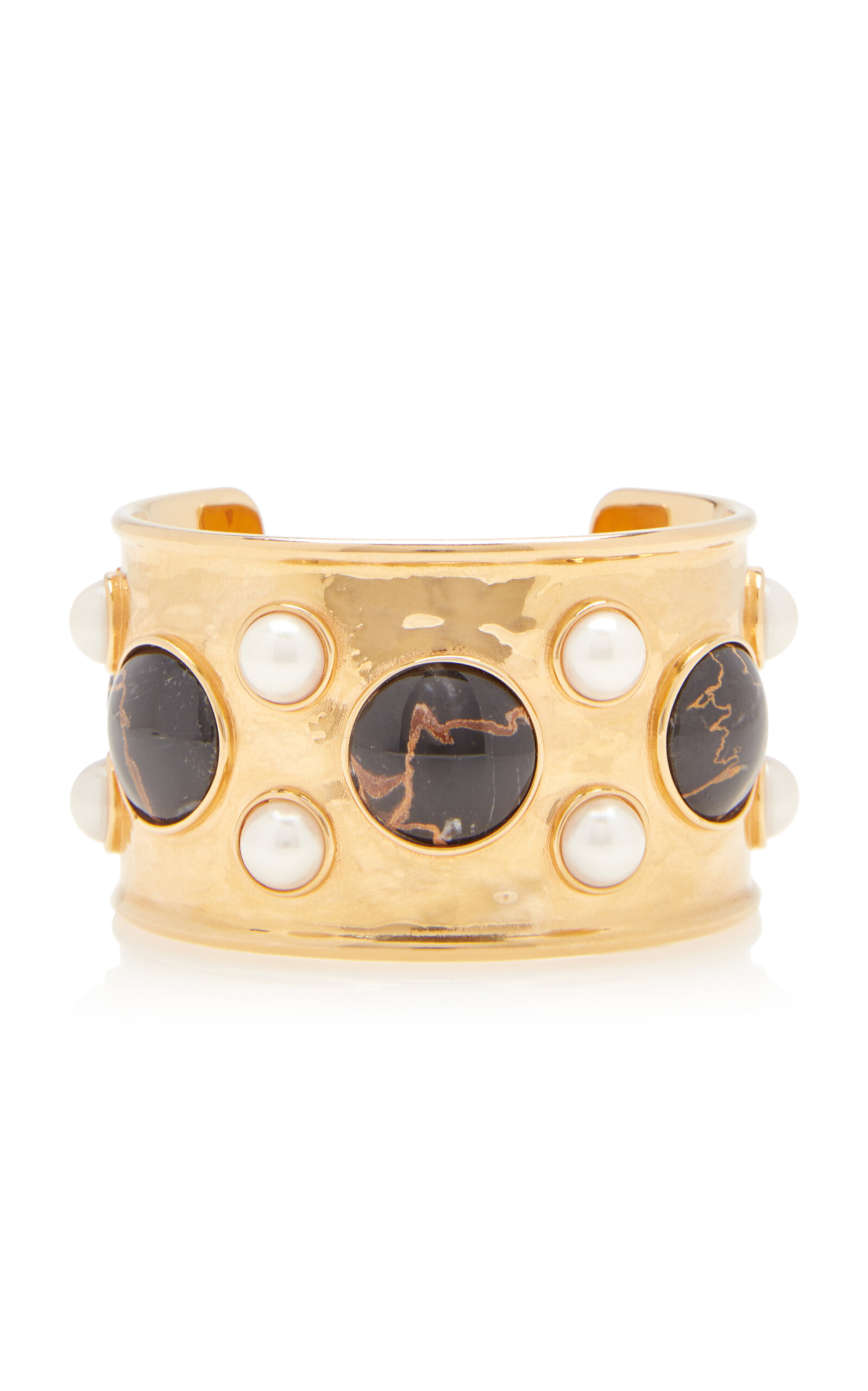 Chloé Gem-stoned Gold-tone Cuff Bracelet In Gold