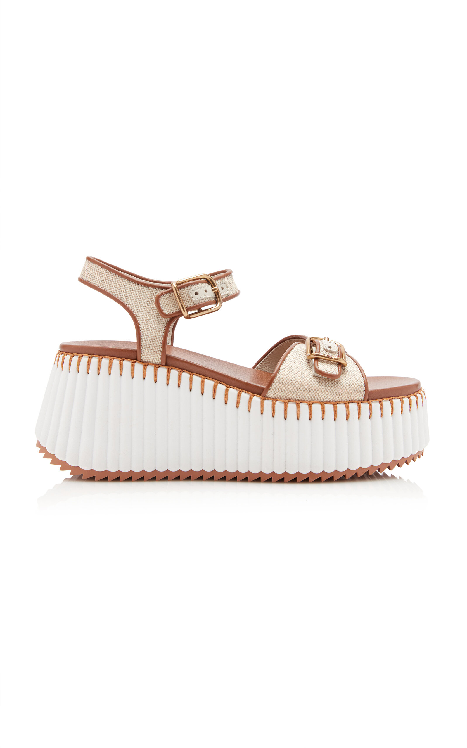 Chloé Nama Canvas Platform Sandals