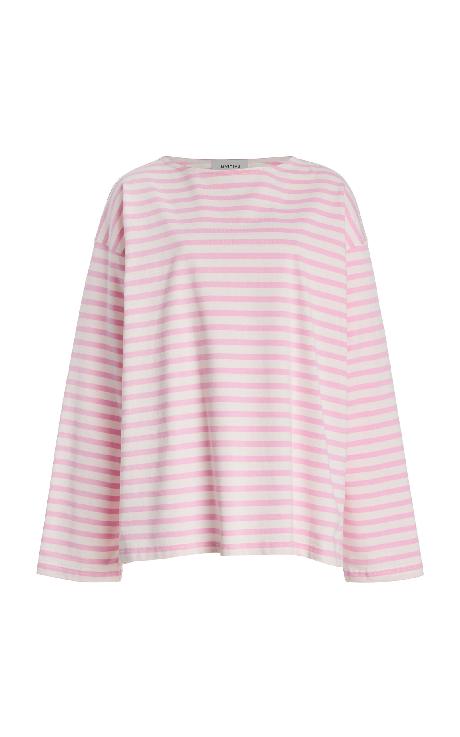 Matteau Exclusive Oversized Breton-Striped Cotton T-Shirt - Women's Clothing