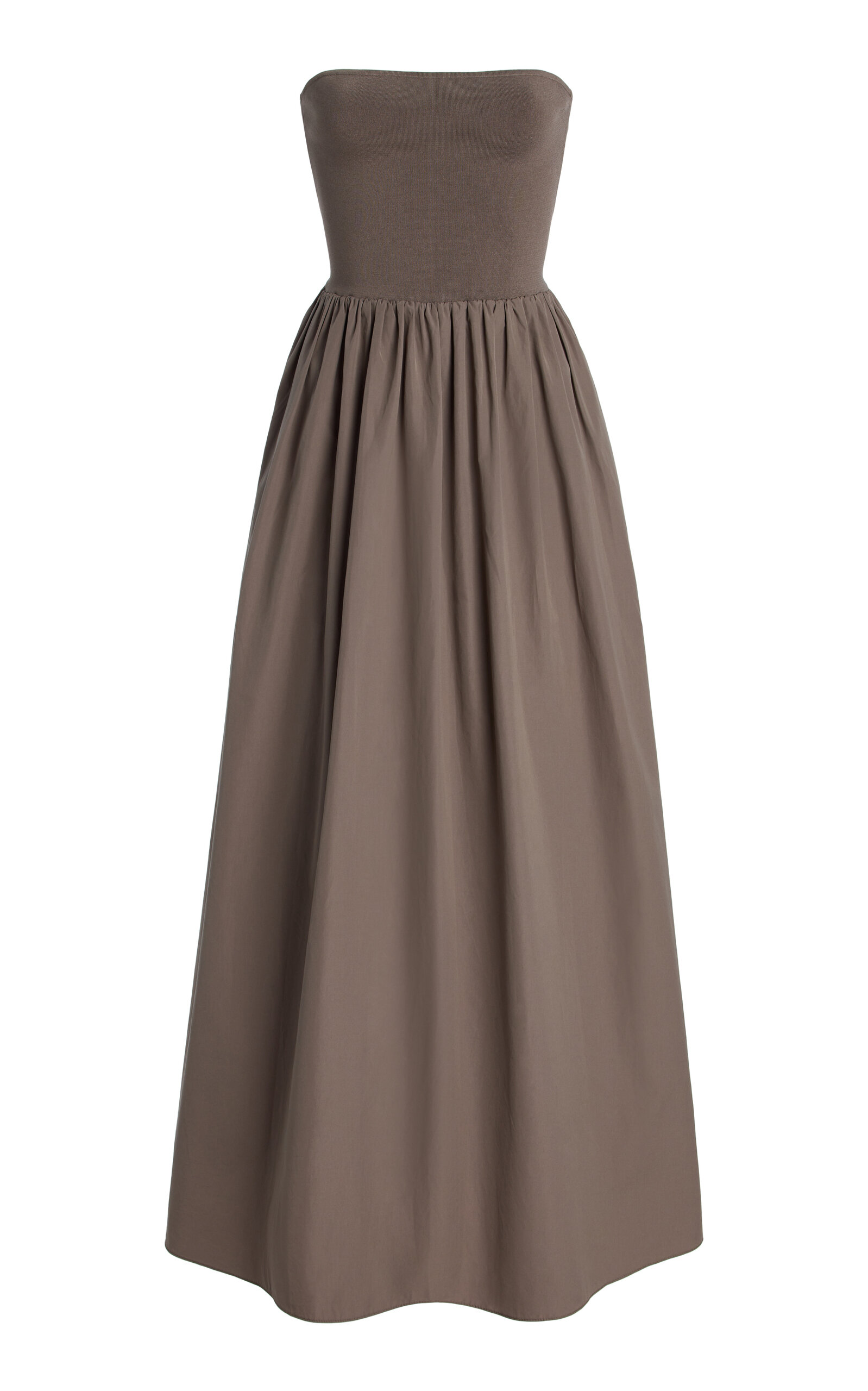Matteau Exclusive Strapless Knit And Cotton Maxi Dress