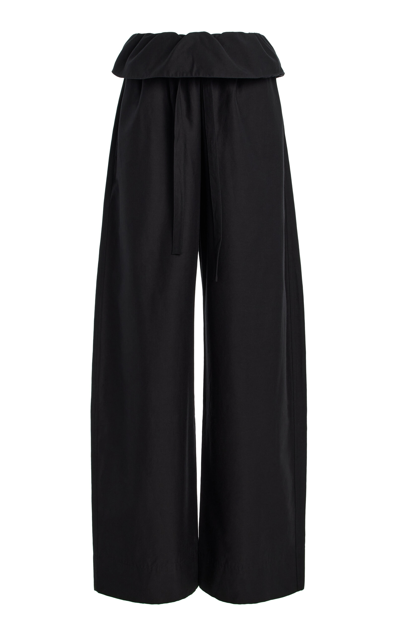 Matteau Exclusive Gathered-Waist Cotton-Silk Trousers