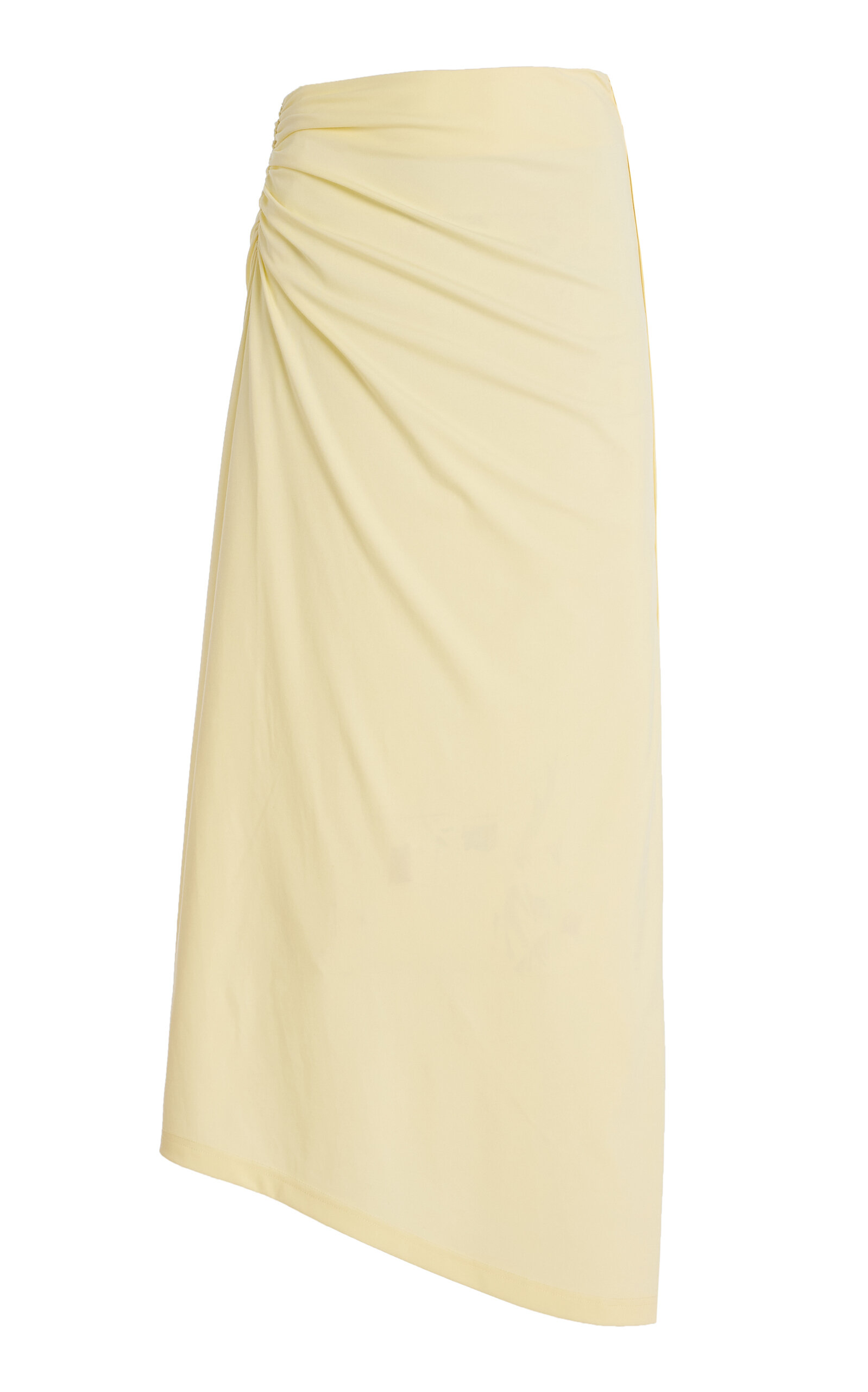 Exclusive Shelby Ruched Jersey Asymmetric Maxi Skirt