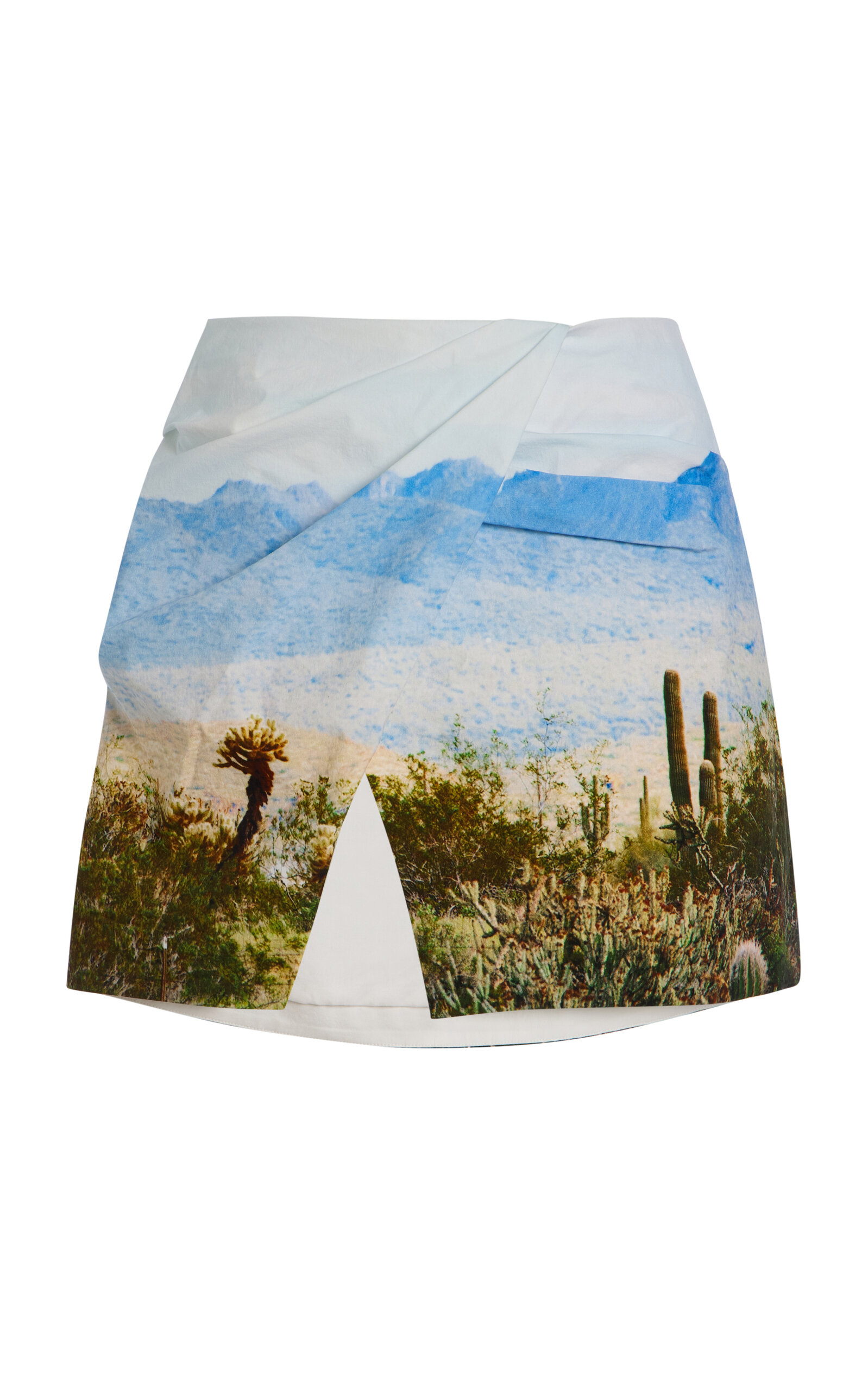 Exclusive Astryd Printed Cotton Micro-Mini Skirt