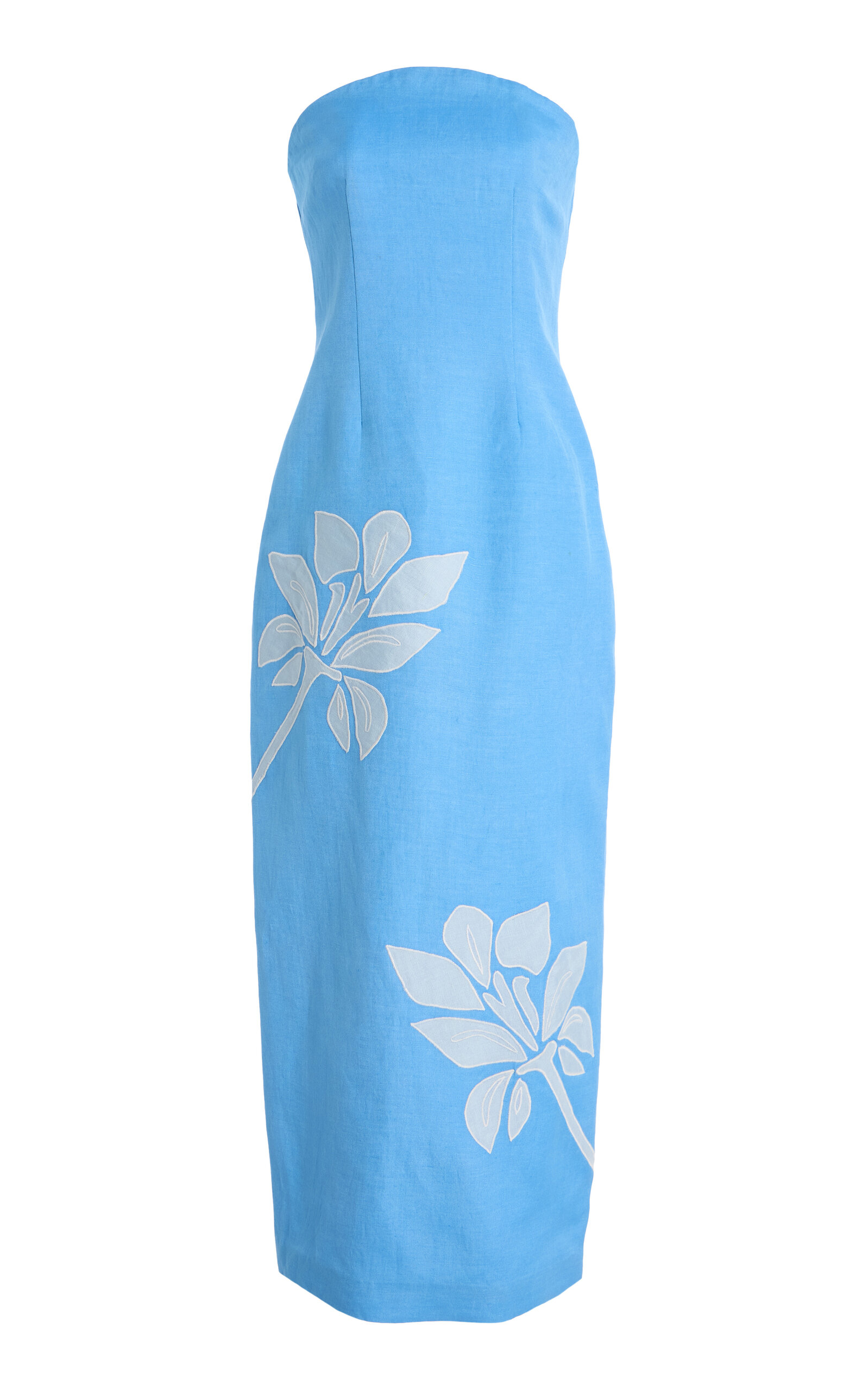 Significant Other Tammy Strapless Linen-blend Midi Dress