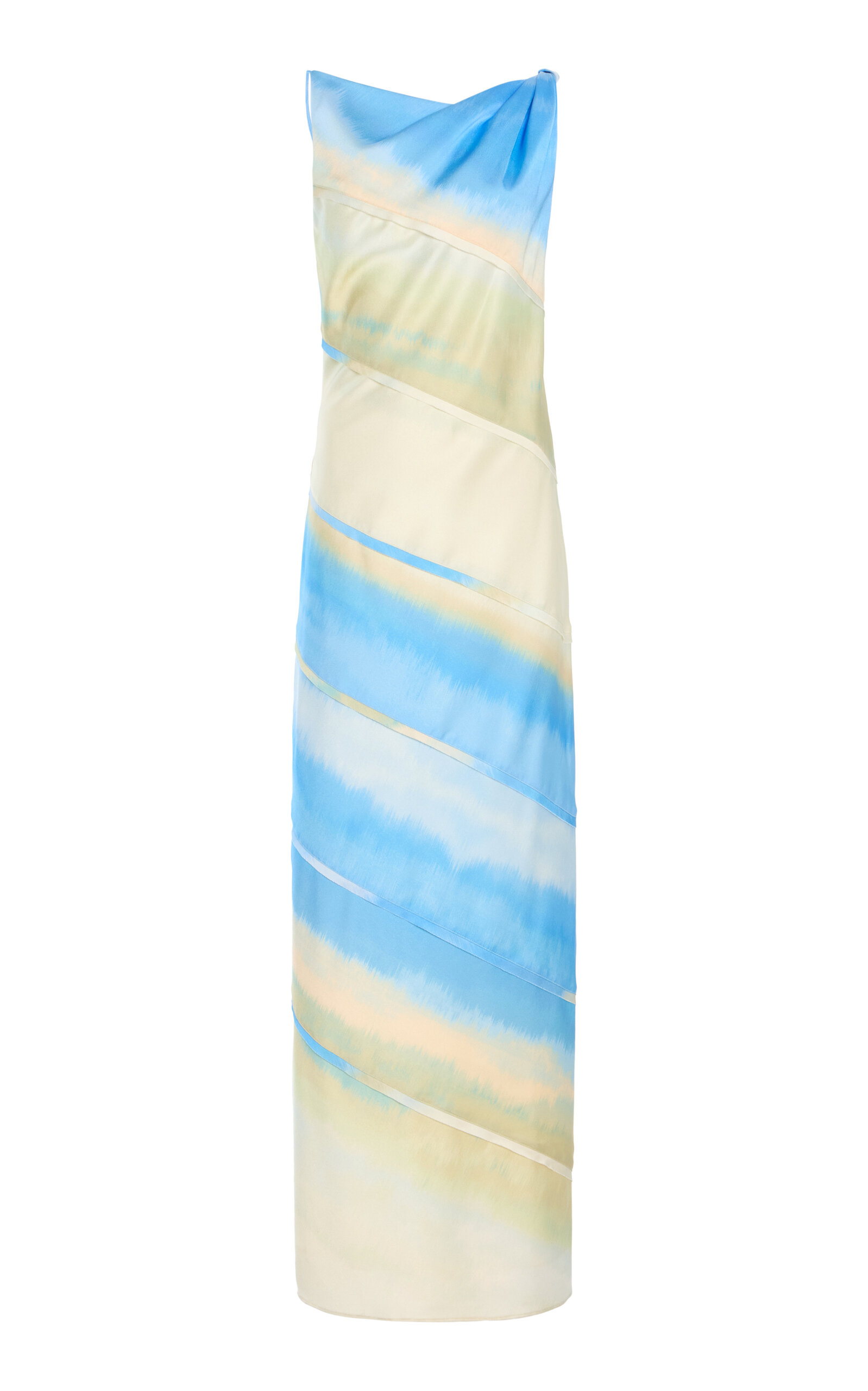 Significant Other Kahlo Twisted Sleeveless Gown In Blue