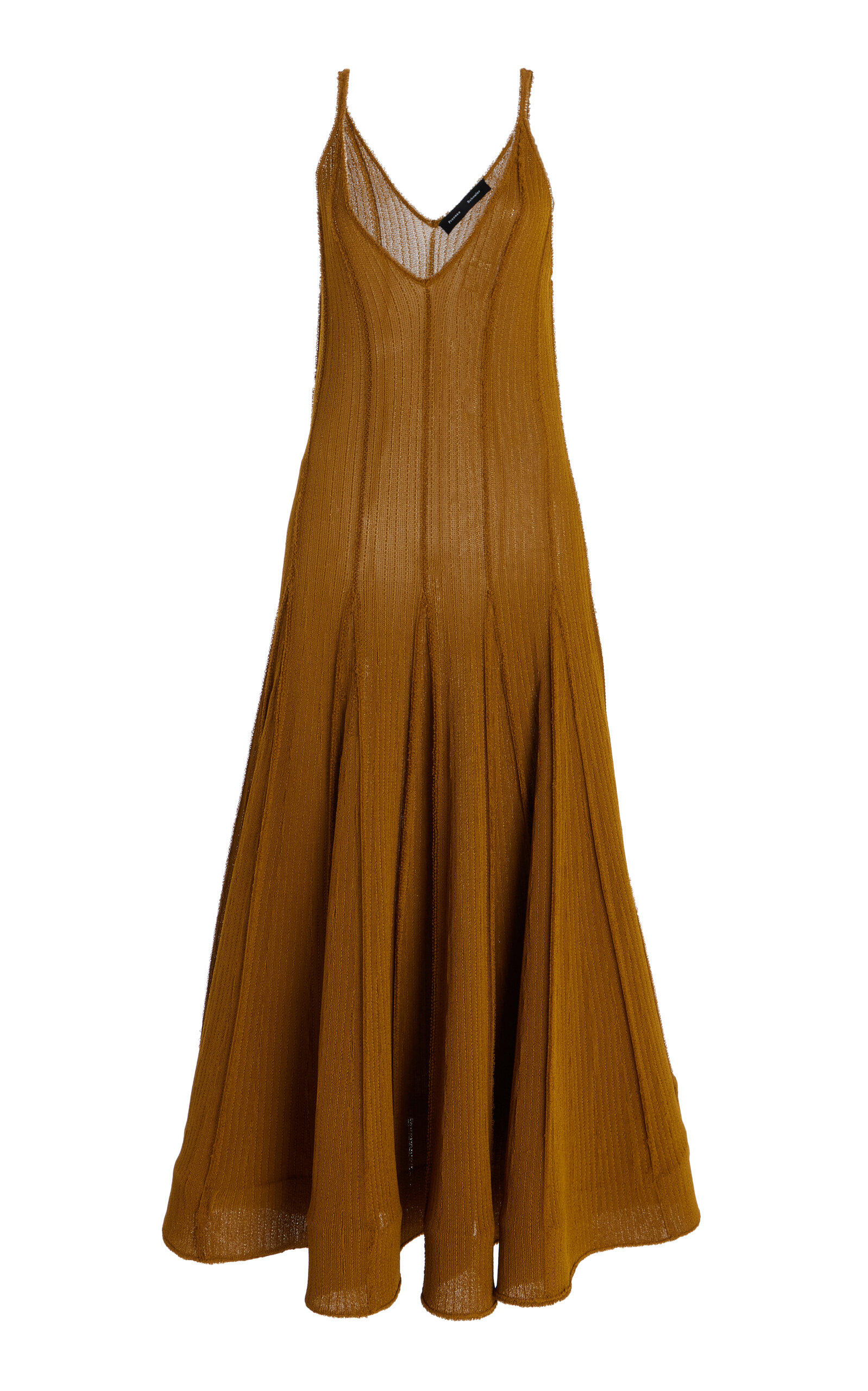 Proenza Schouler Tavia Fringe Knitted Midi Dress In Olive
