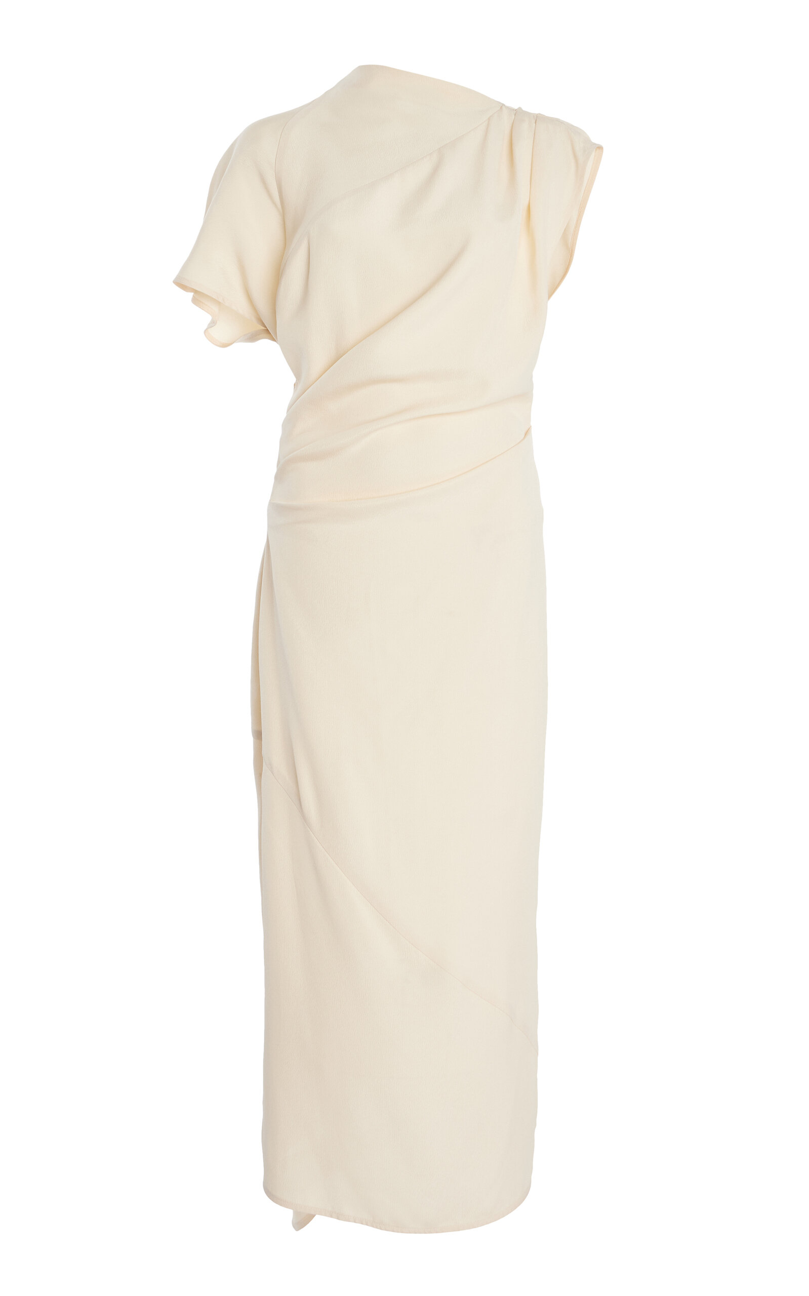 Proenza Schouler Hallie Asymmetric Draped Twill Maxi Dress