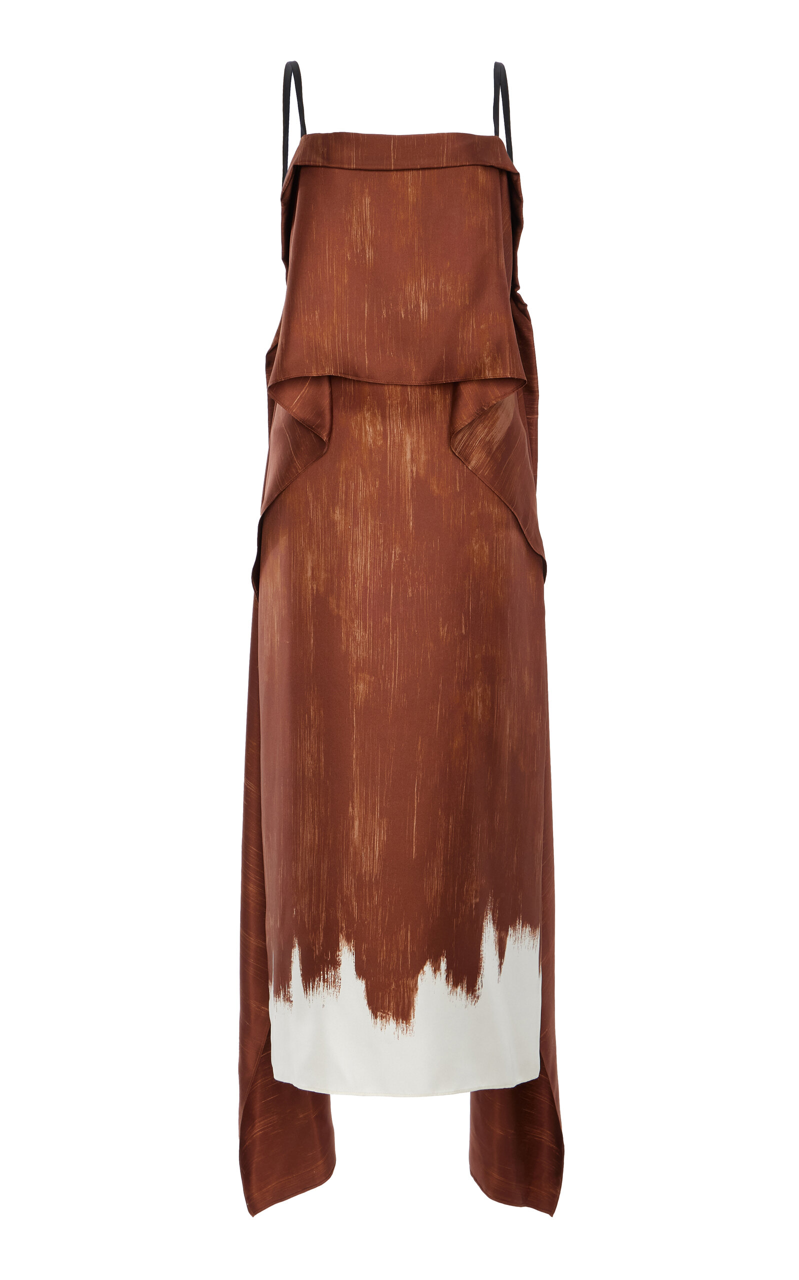 Proenza Schouler Wilma Double Printed Silk Dress In Brown