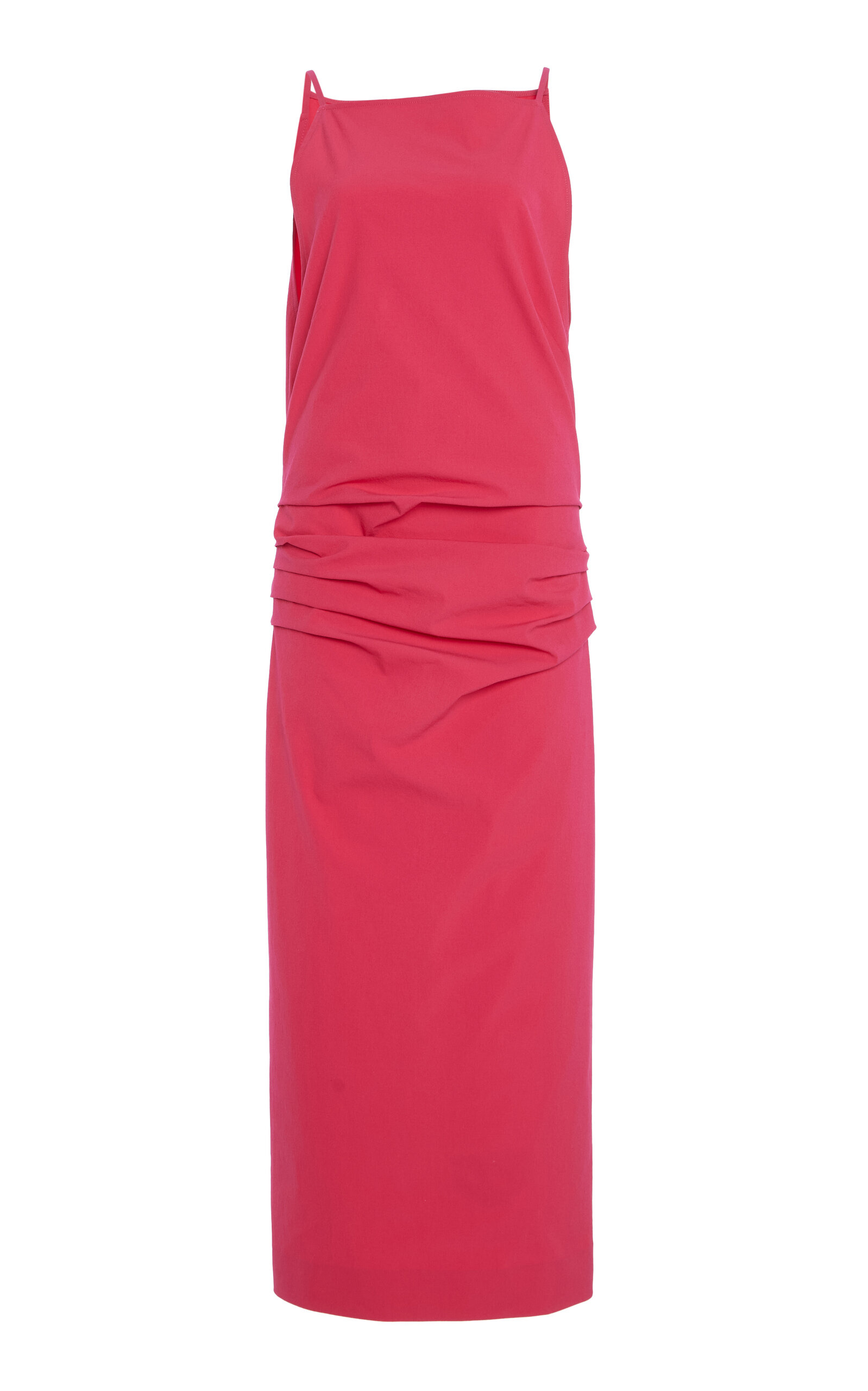 Proenza Schouler Priya Ruched Cotton-Blend Midi Dress - Women's Clothing