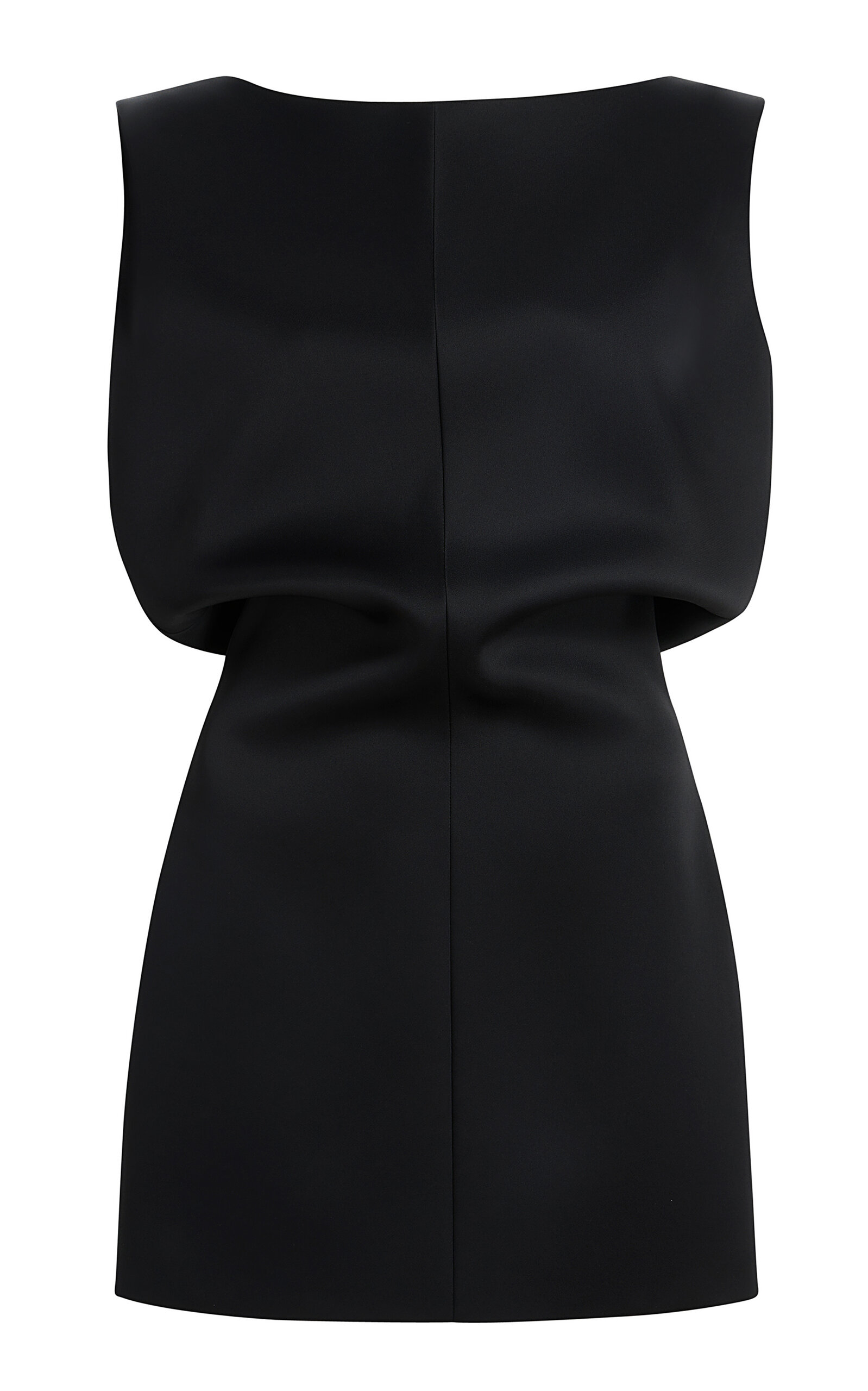 Khaite Toma Draped Crepe-Satin Mini Dress - Black
