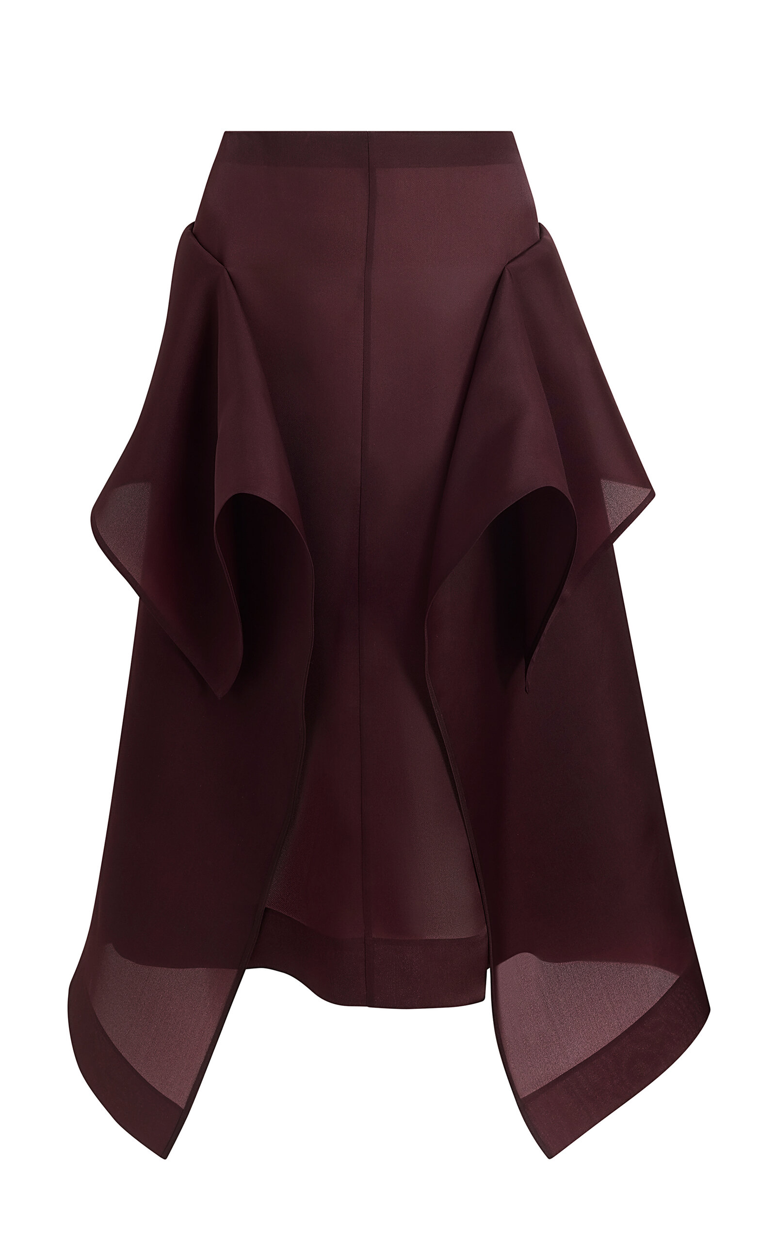 Khaite Nina Draped Silk-Organza Midi Skirt